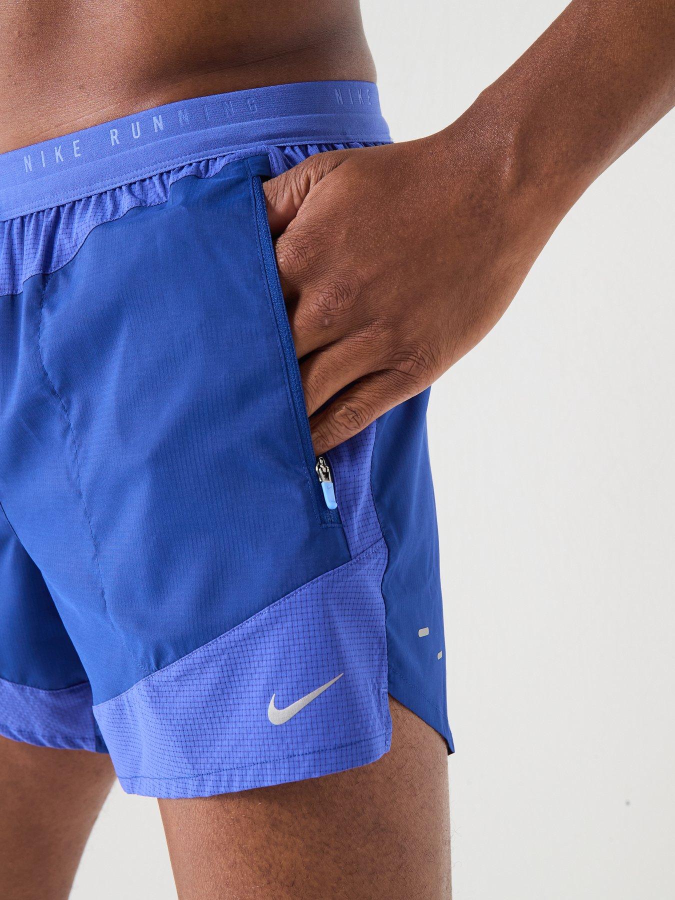 Image 4 of 7 of Nike Mens Running Stride Dri-FIT 5 Inch Brief Lined Shorts - Blue