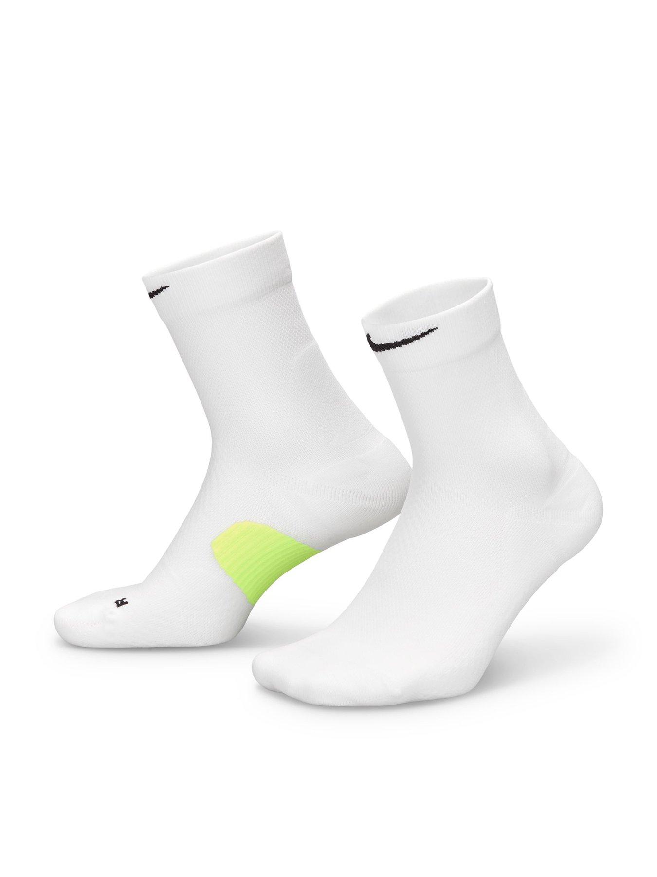 Nike Unisex Running Lightweight Micro Crew Socks (1 Pair) - White
