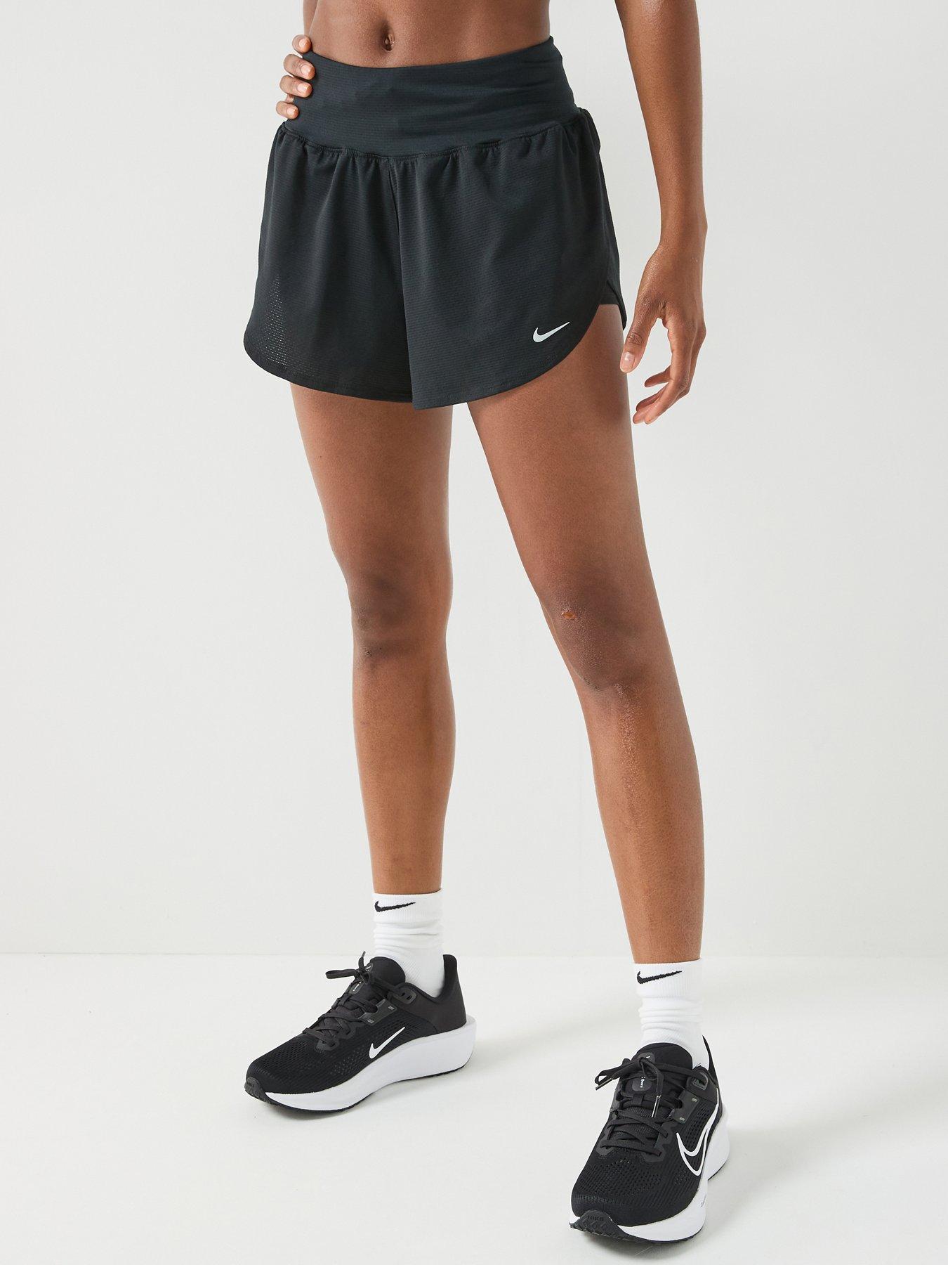 Nike Womens Running Dri-FIT Mesh 2 In 1 Shorts - Black