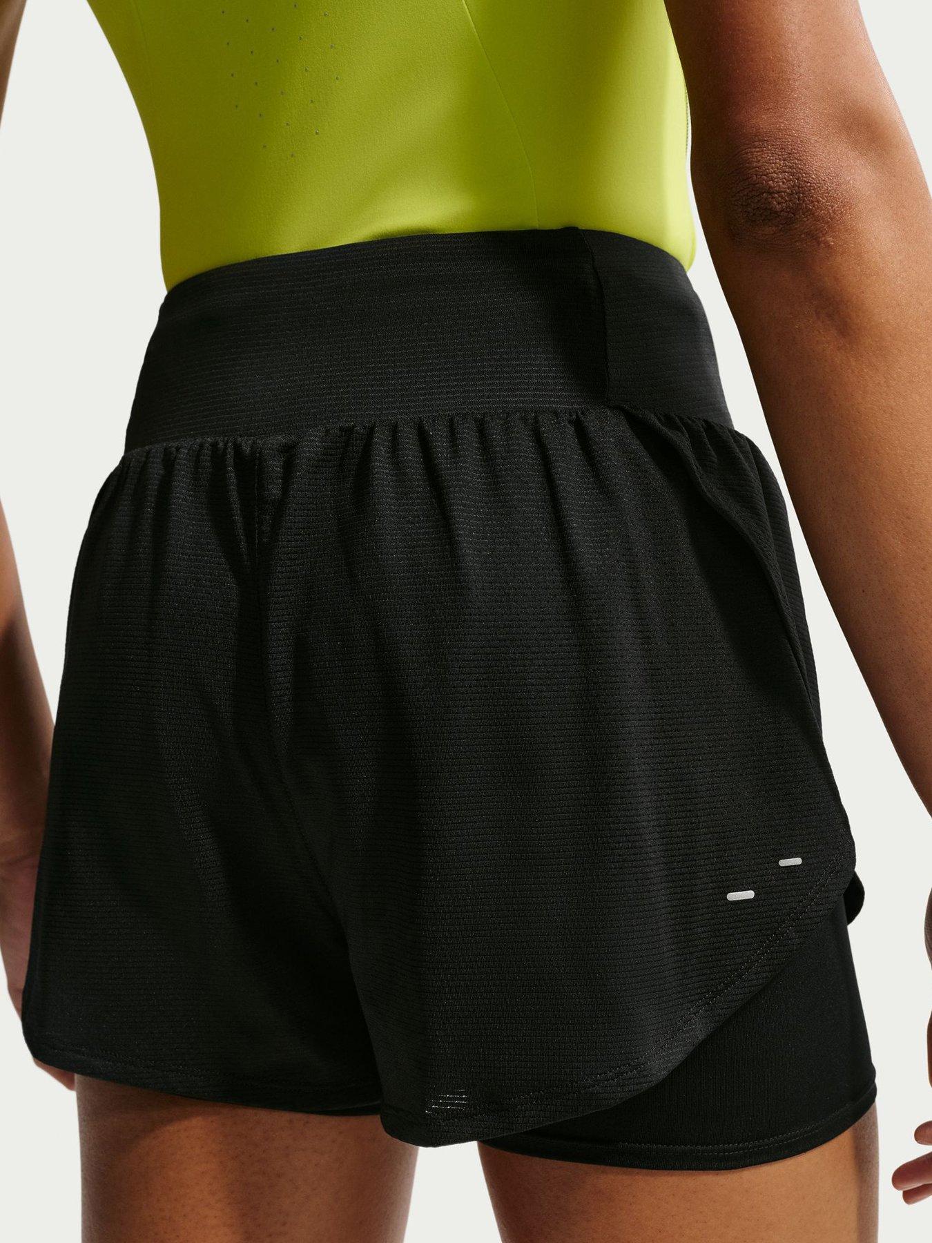 Image 4 of 6 of Nike Womens Running Dri-FIT Mesh 2 In 1 Shorts - Black