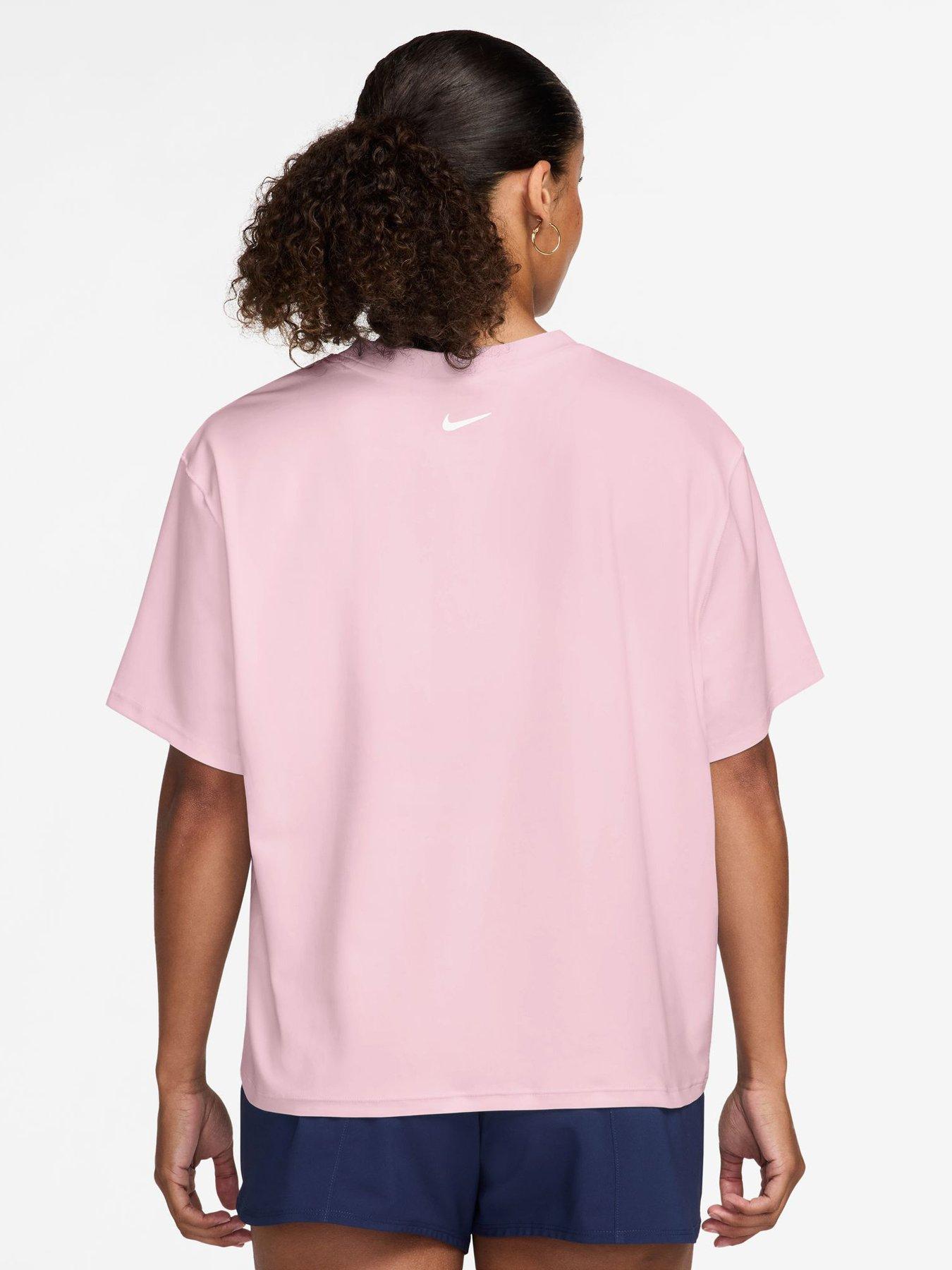 Image 2 of 3 of Nike Womens Training Pro 365 Dri-FIT Loose T-Shirt - Pink