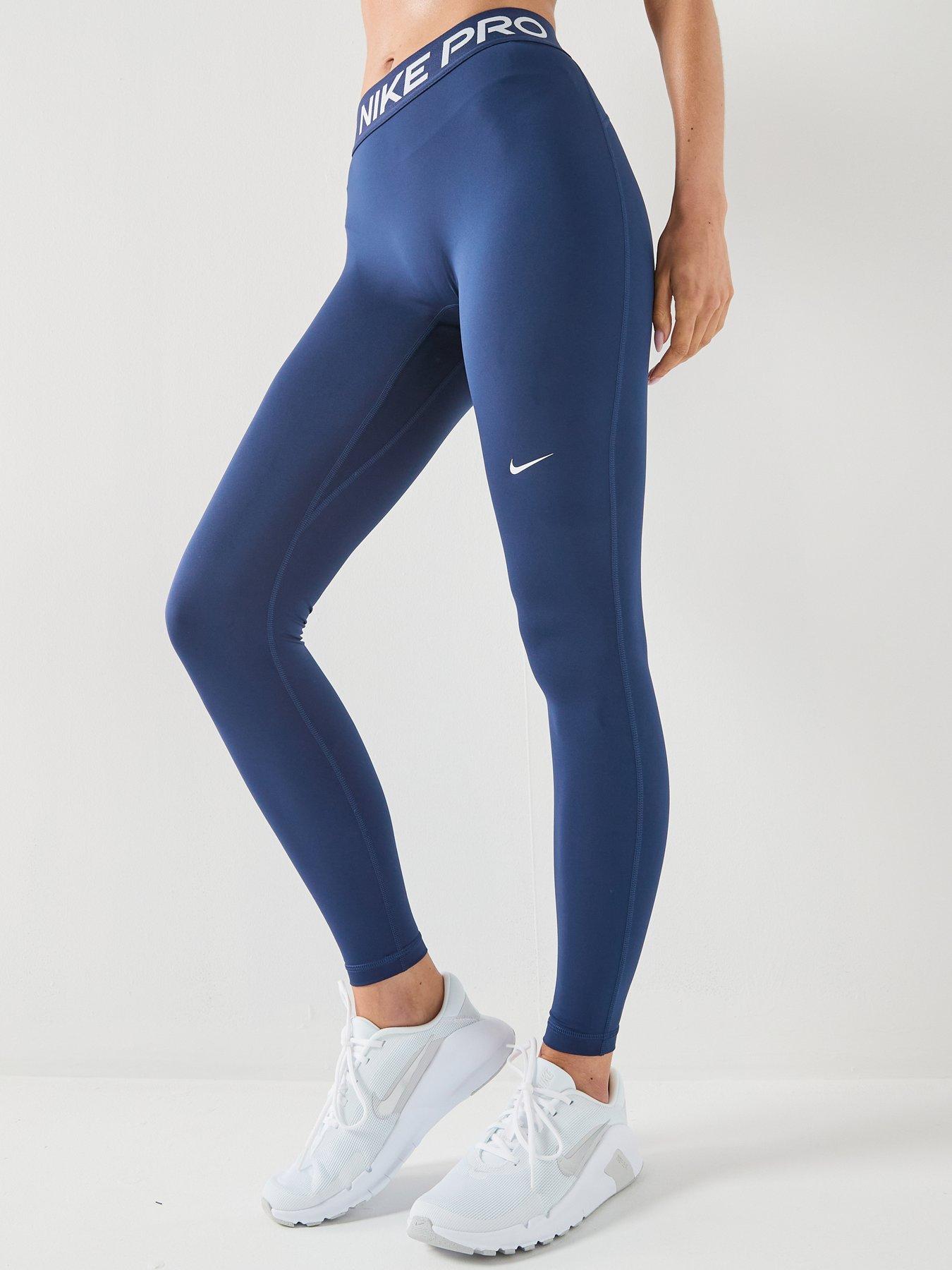Image 6 of 6 of Nike Womens Pro 365 Dri-FIT Training Mid Rise Tights - Navy