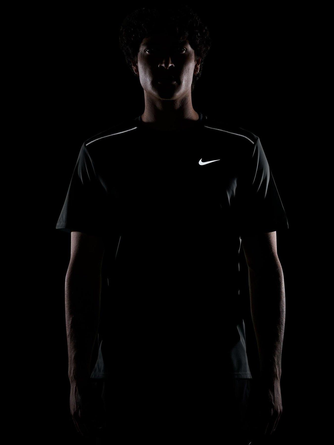 Image 7 of 7 of Nike Mens Running Miler Dri-FIT UV Short Sleeve Top - Grey