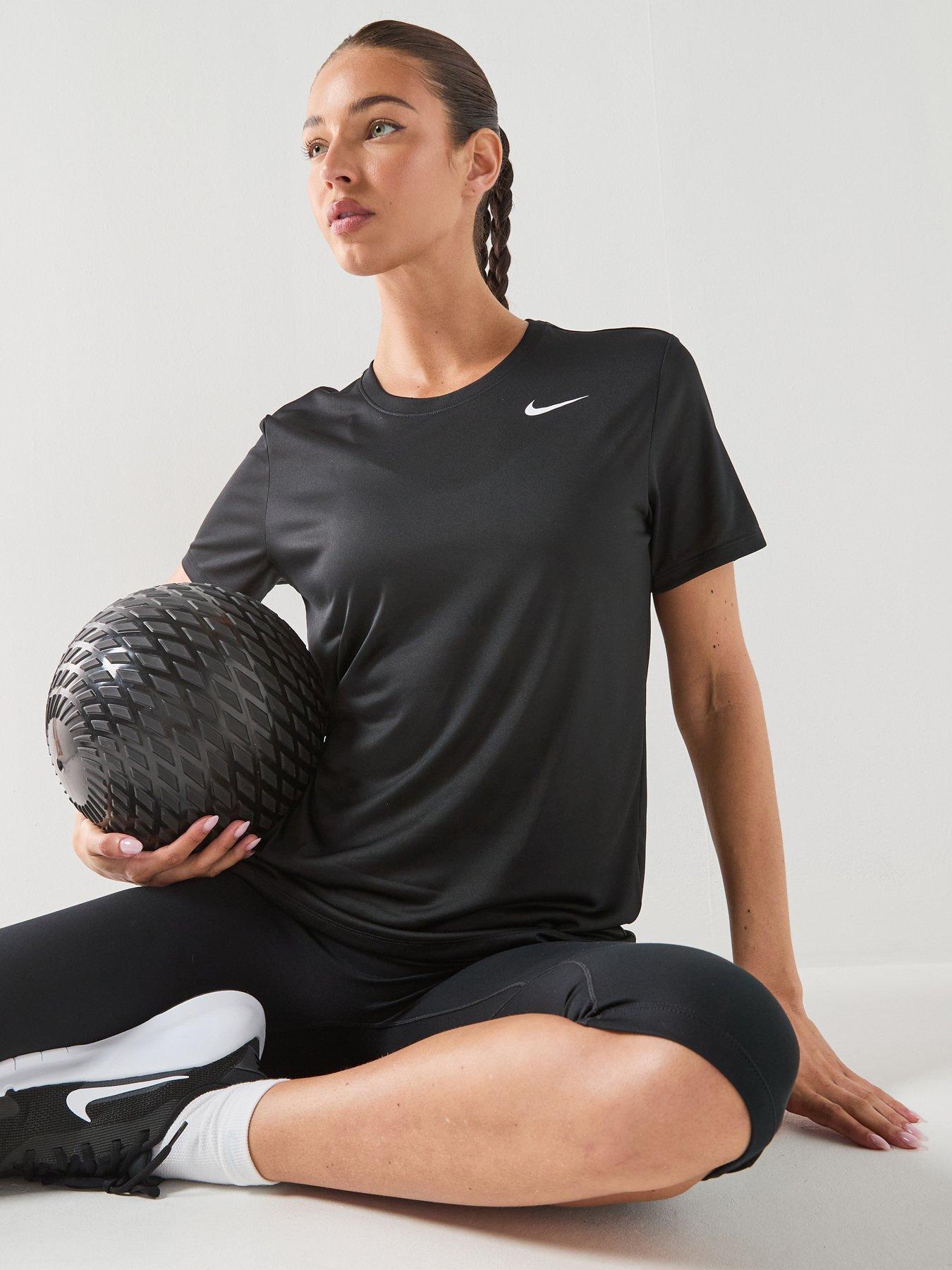 Image 1 of 5 of Nike Womens Training Dri-FIT T-Shirt - Black/White