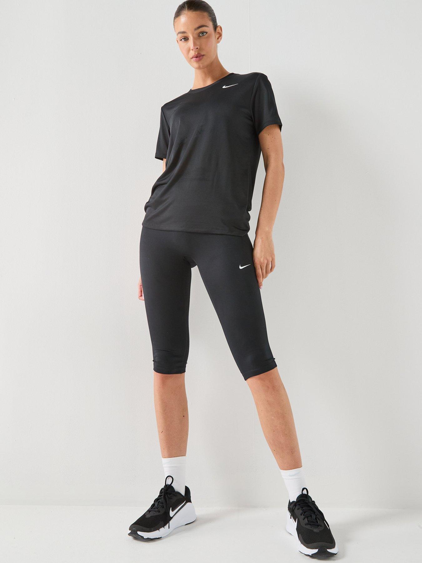 Image 3 of 5 of Nike Womens Training Dri-FIT T-Shirt - Black/White