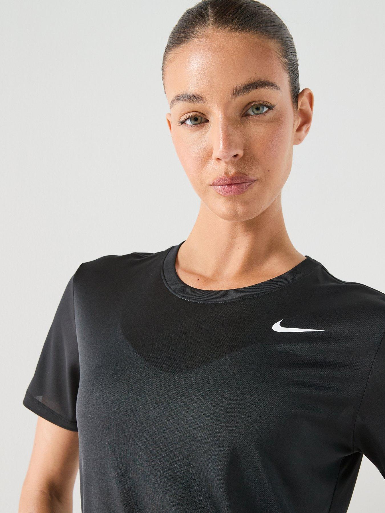 Image 4 of 5 of Nike Womens Training Dri-FIT T-Shirt - Black/White