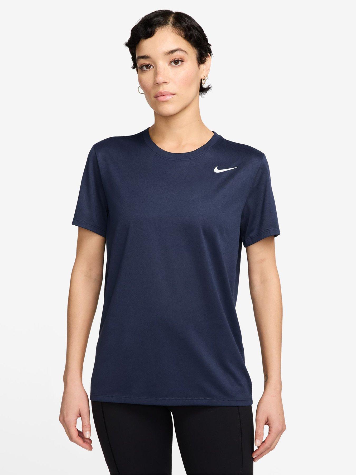 nike-womens-training-dri-fit-t-shirt-navyfront