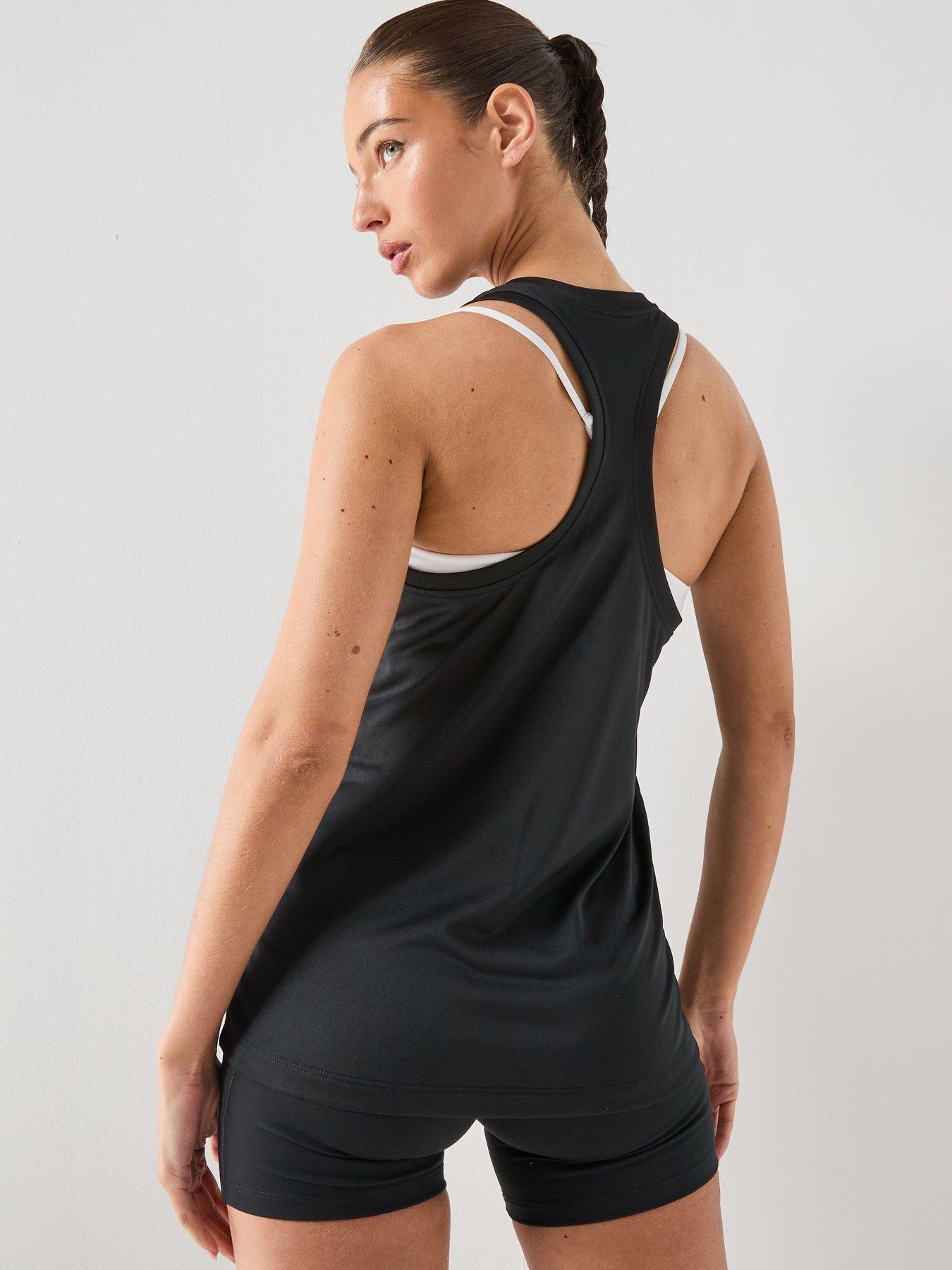 Image 2 of 4 of Nike Womens Training Dri-FIT Racerback Tank - Black/White