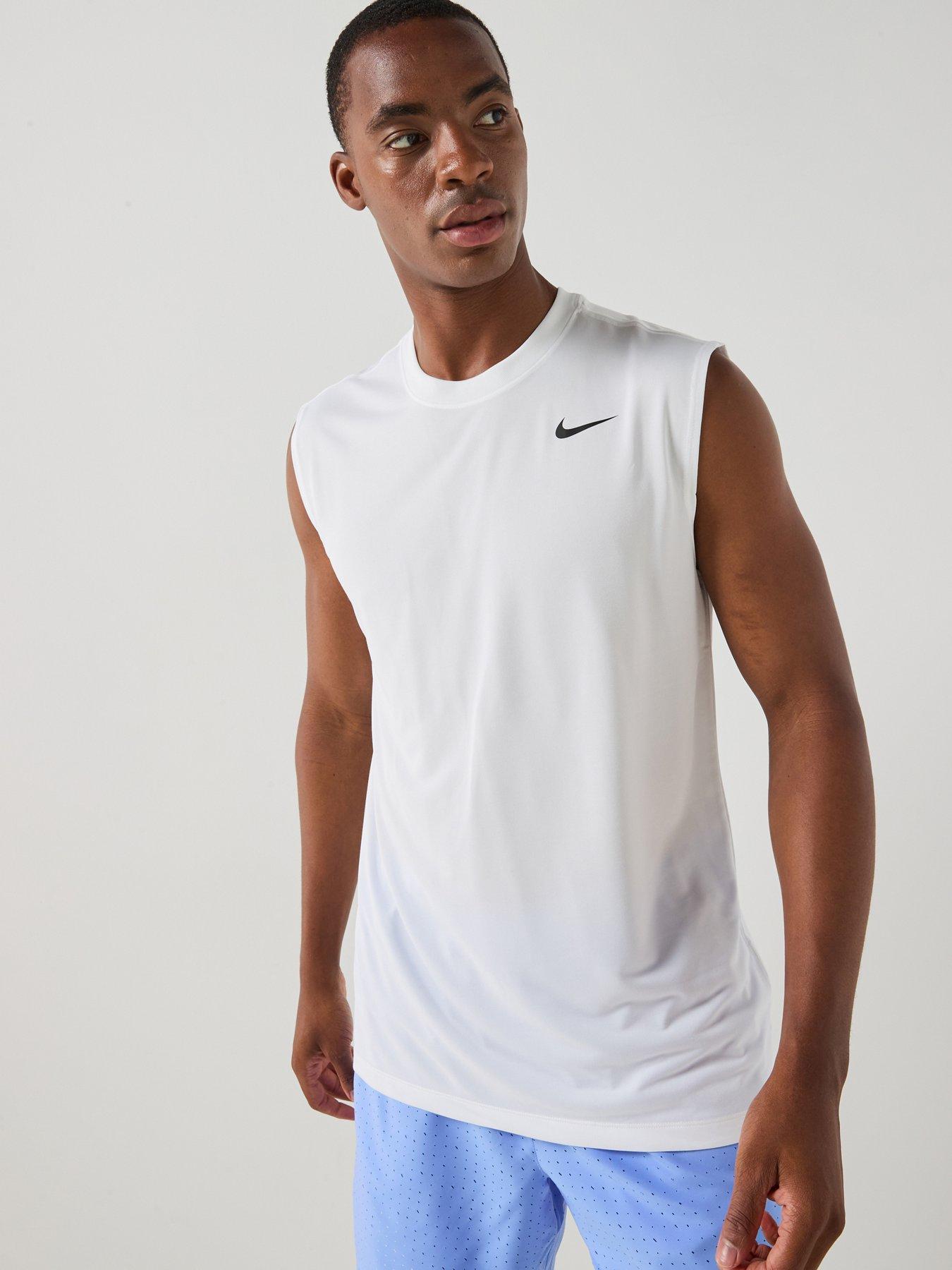 Nike Mens Training Dri-FIT Sleeveless Fitness T-Shirt - White