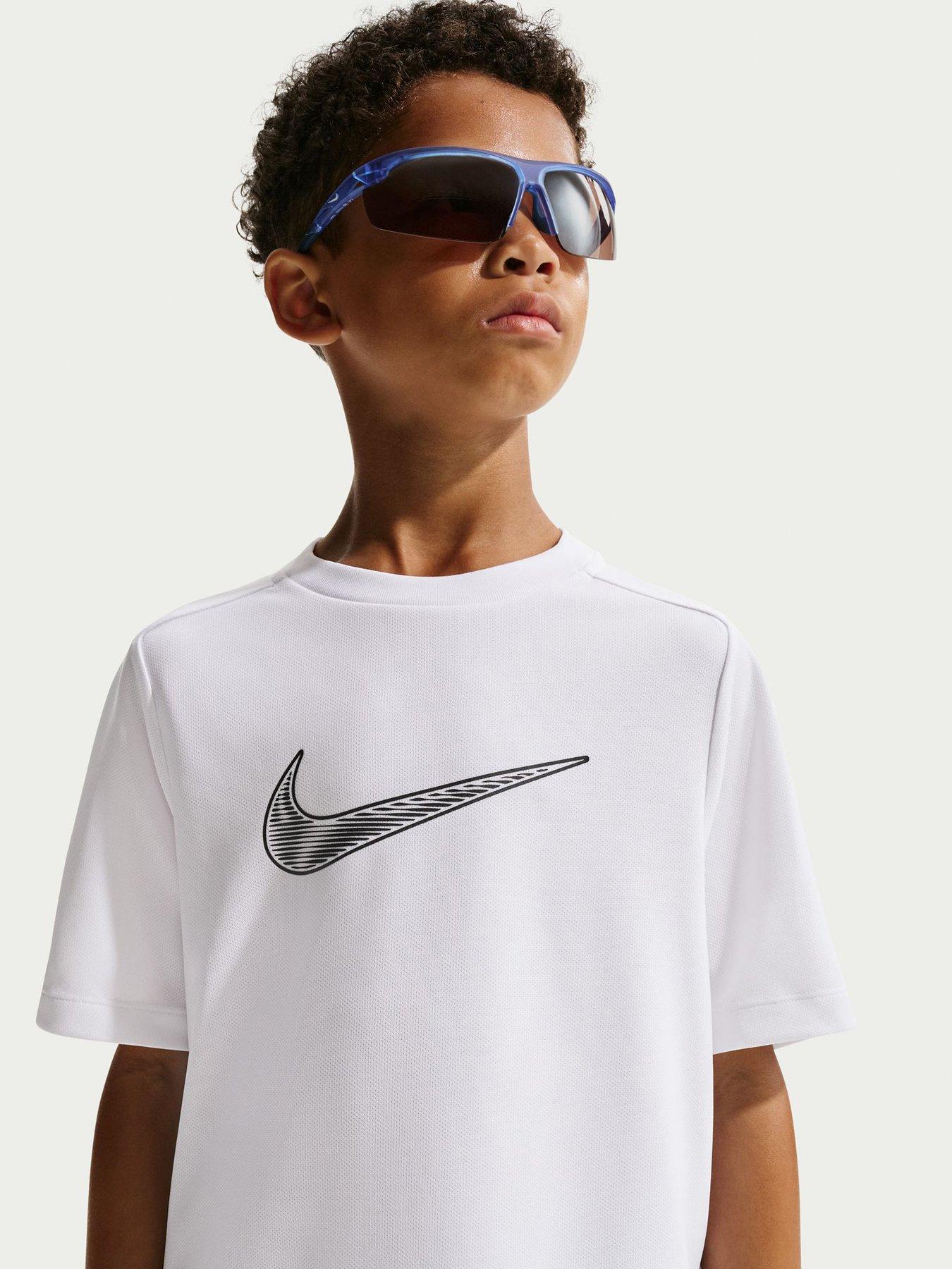 Image 4 of 5 of Nike Junior Boys Training Dri-FIT Short Sleeve Top - White