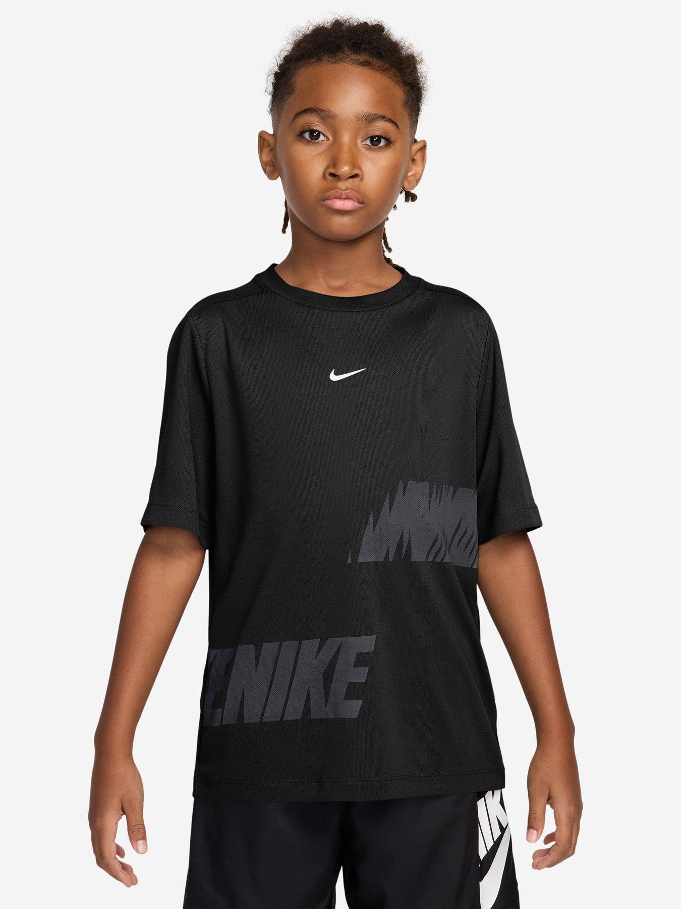 Image 1 of 3 of Nike Junior Boys Training Dri-FIT Short Sleeve Graphic Top - Black