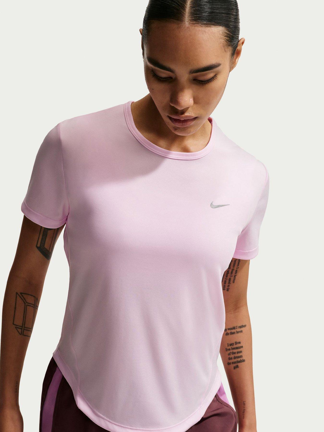 Nike Womens Running Dri-FIT Short Sleeve Top - Pink