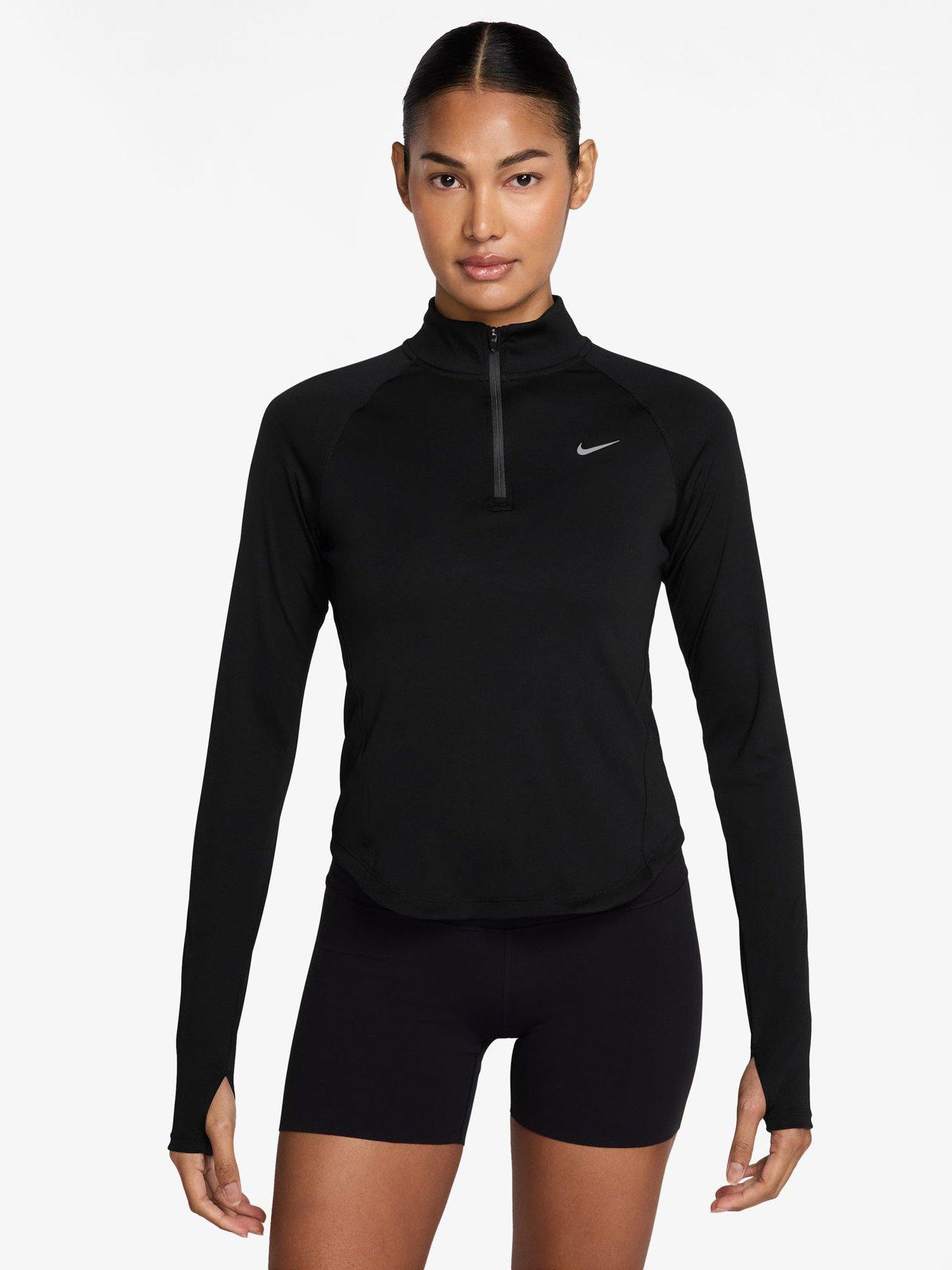 Nike Womens Running Dri-FIT 1/4 Zip Top - Black