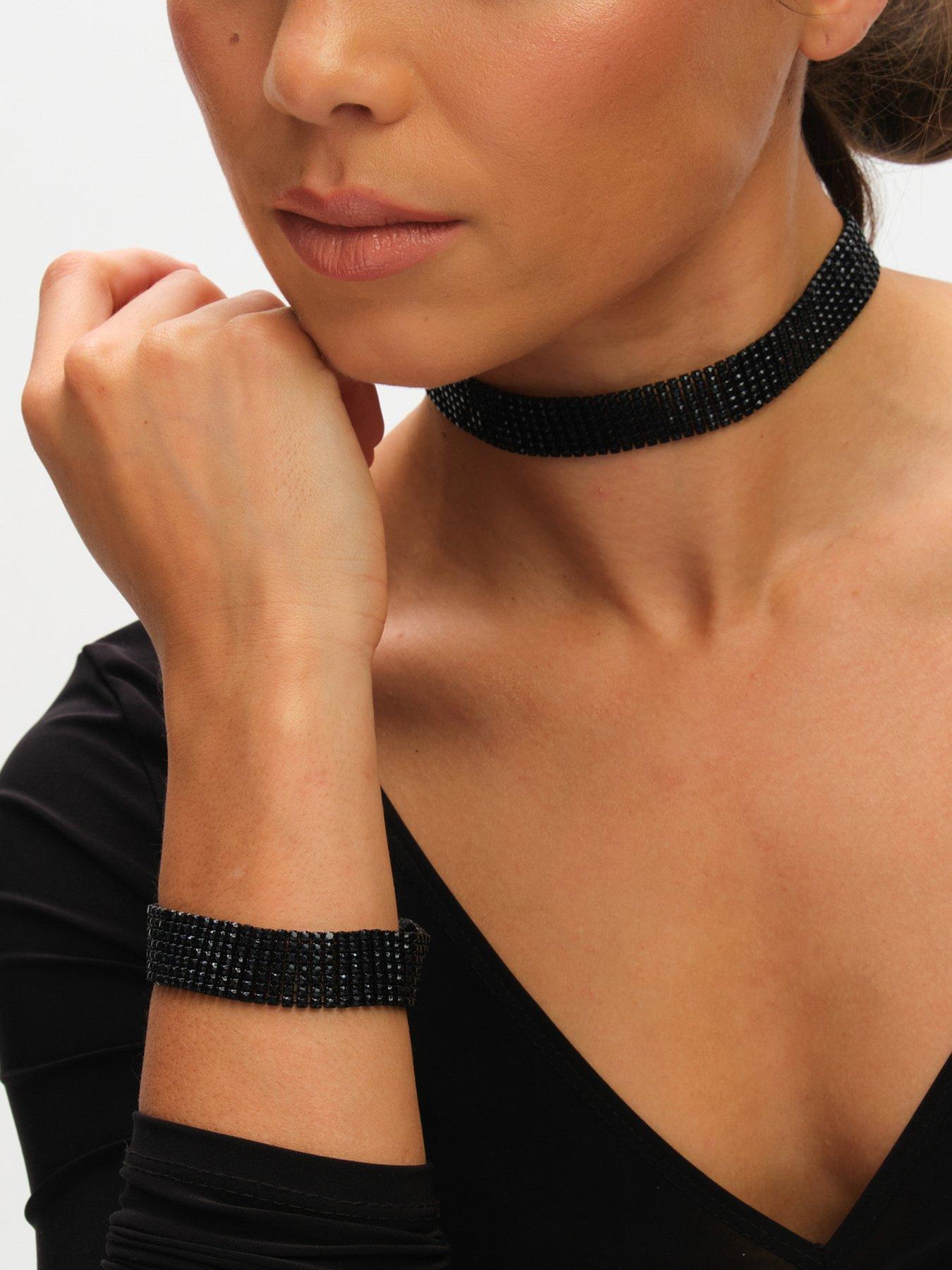 Image 2 of 4 of Mood Jet Crystal Statement Choker