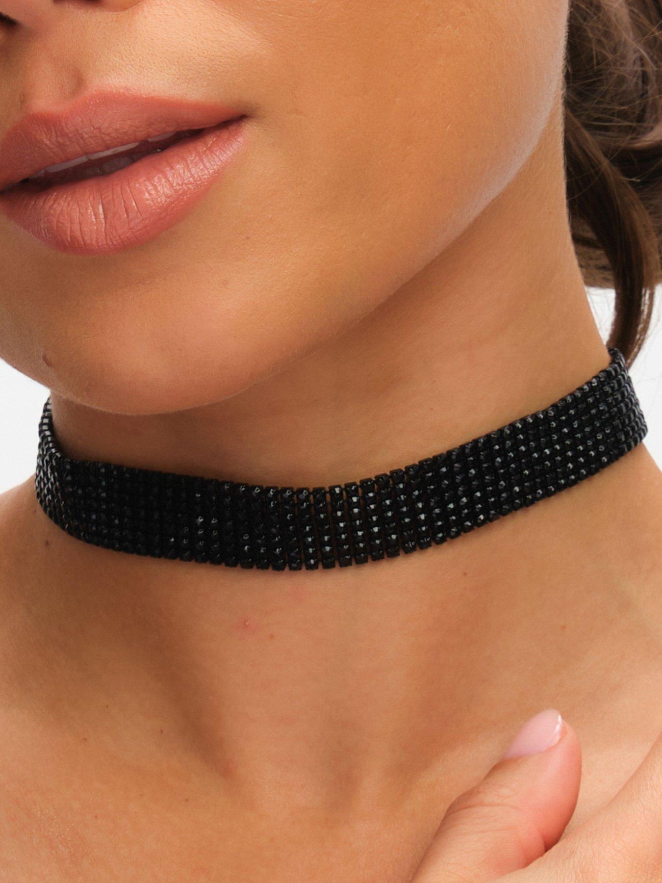 Image 4 of 4 of Mood Jet Crystal Statement Choker
