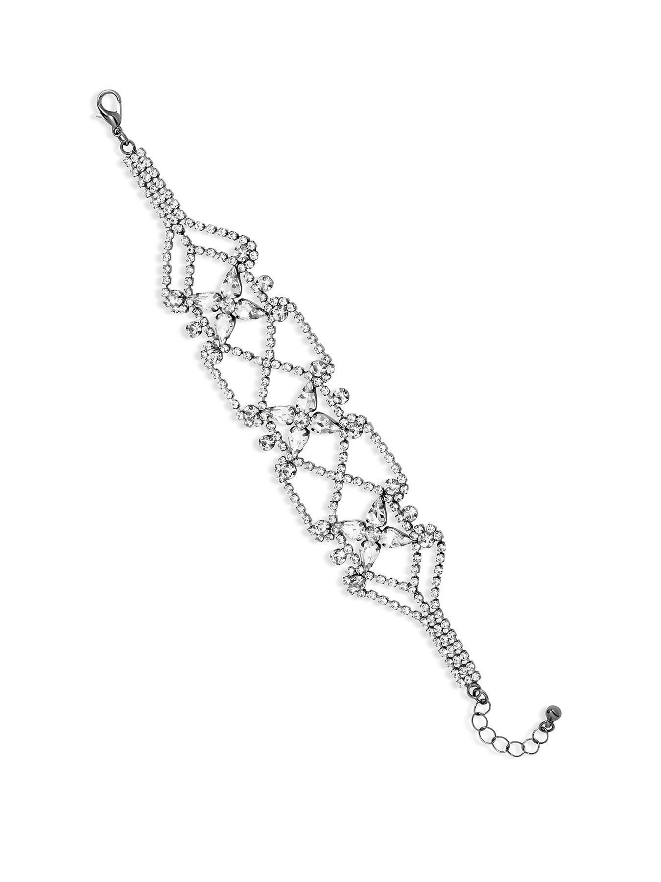 Mood Mood Hematite Crystal Lattice Bracelet