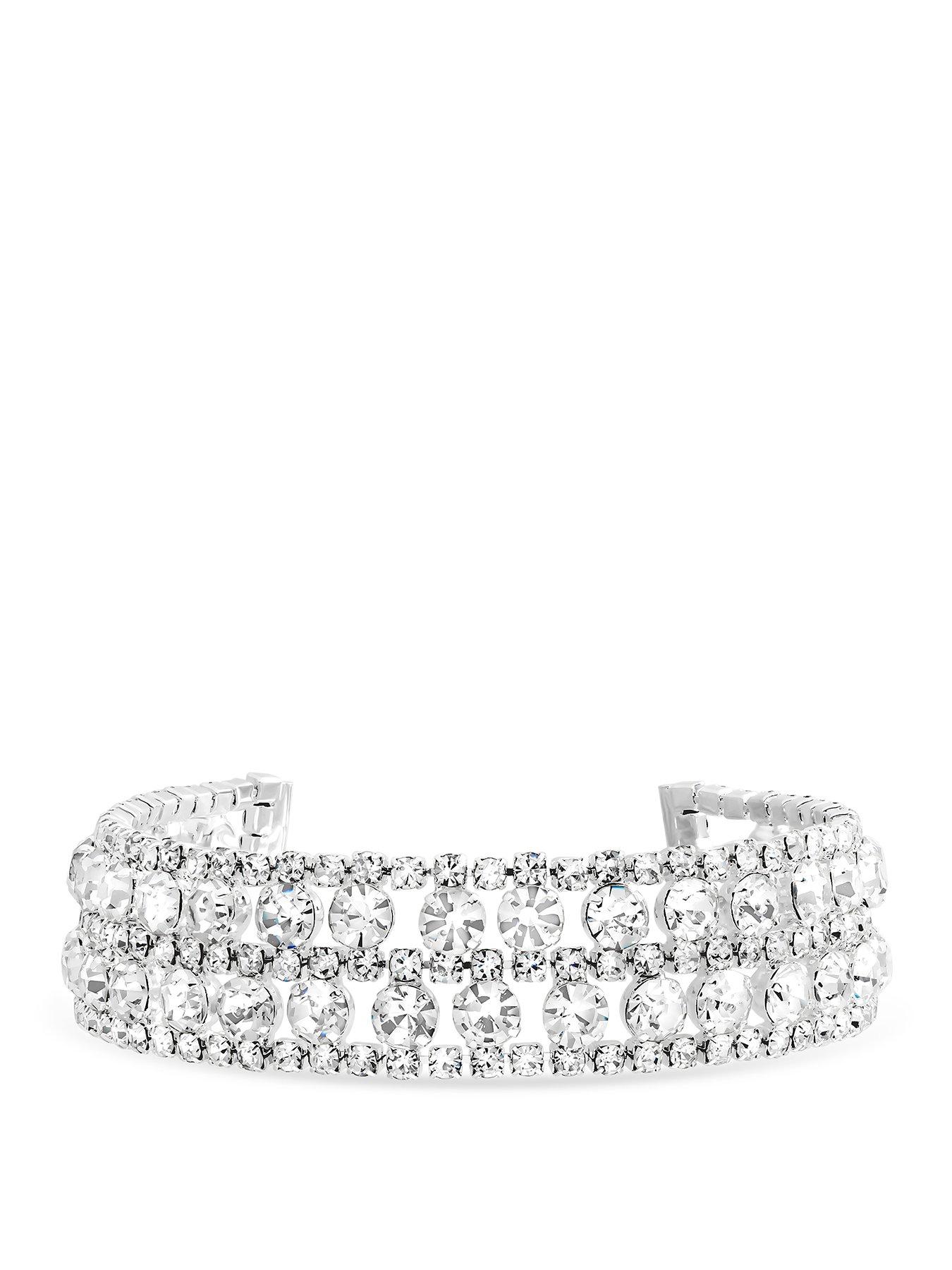 Image 1 of 4 of Mood Mood Silver Crystal Mixed Stone Bracelet