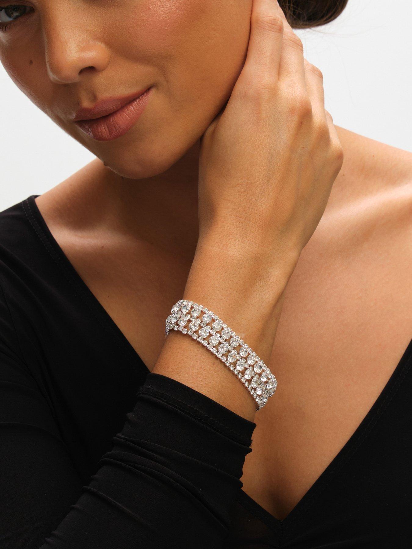 Image 2 of 4 of Mood Mood Silver Crystal Mixed Stone Bracelet