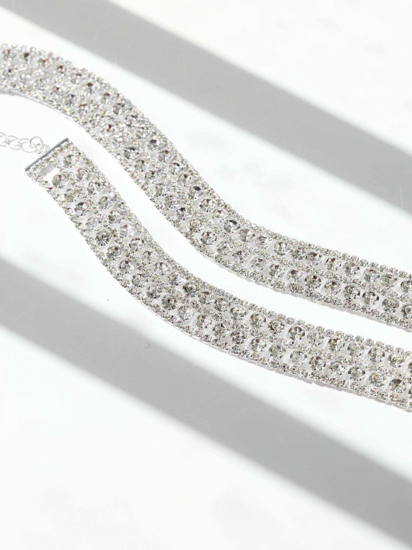 Image 3 of 4 of Mood Mood Silver Crystal Mixed Stone Bracelet