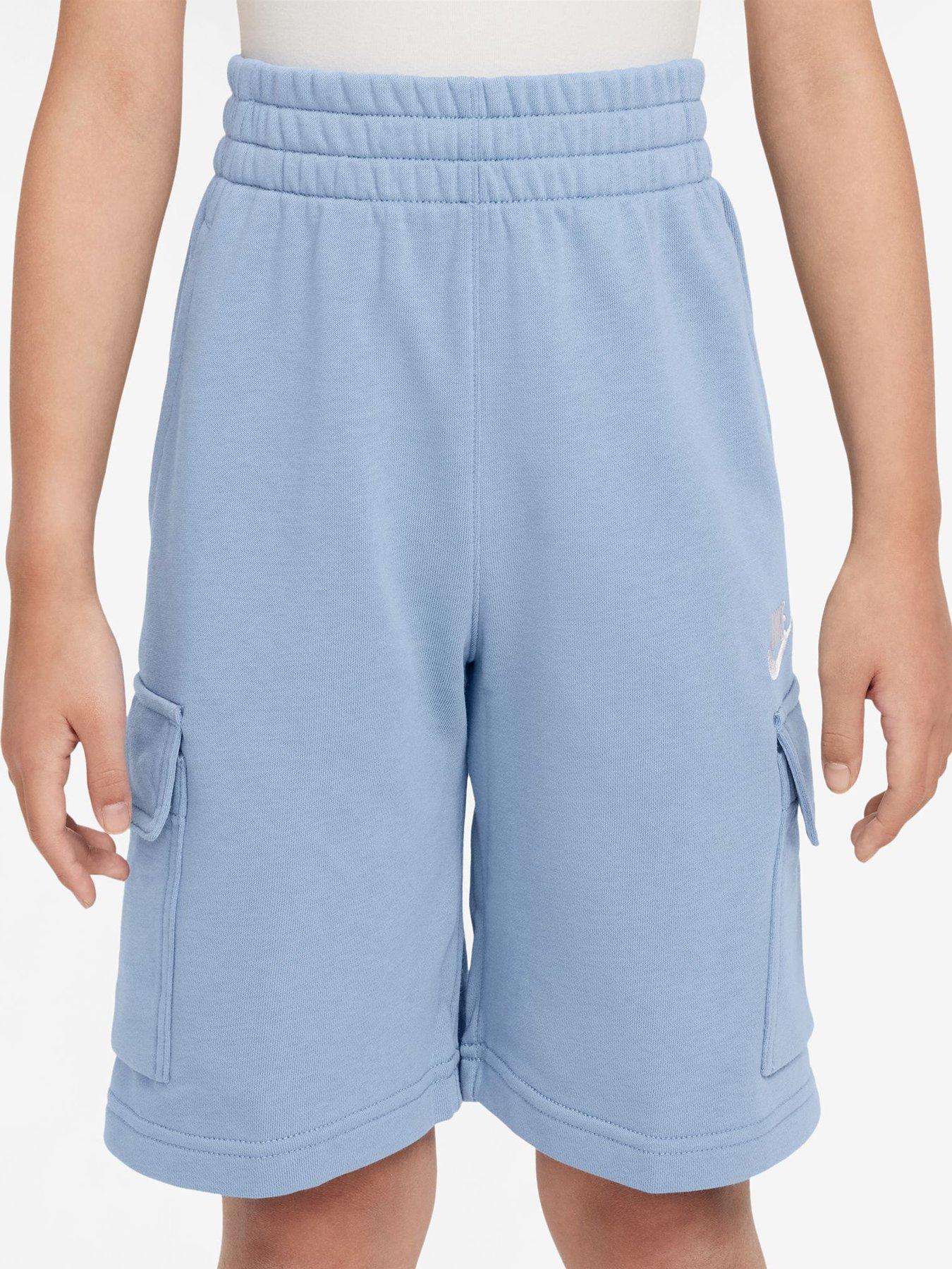 Nike Big Kids Sportswear Club French Terry Cargo Shorts - Blue