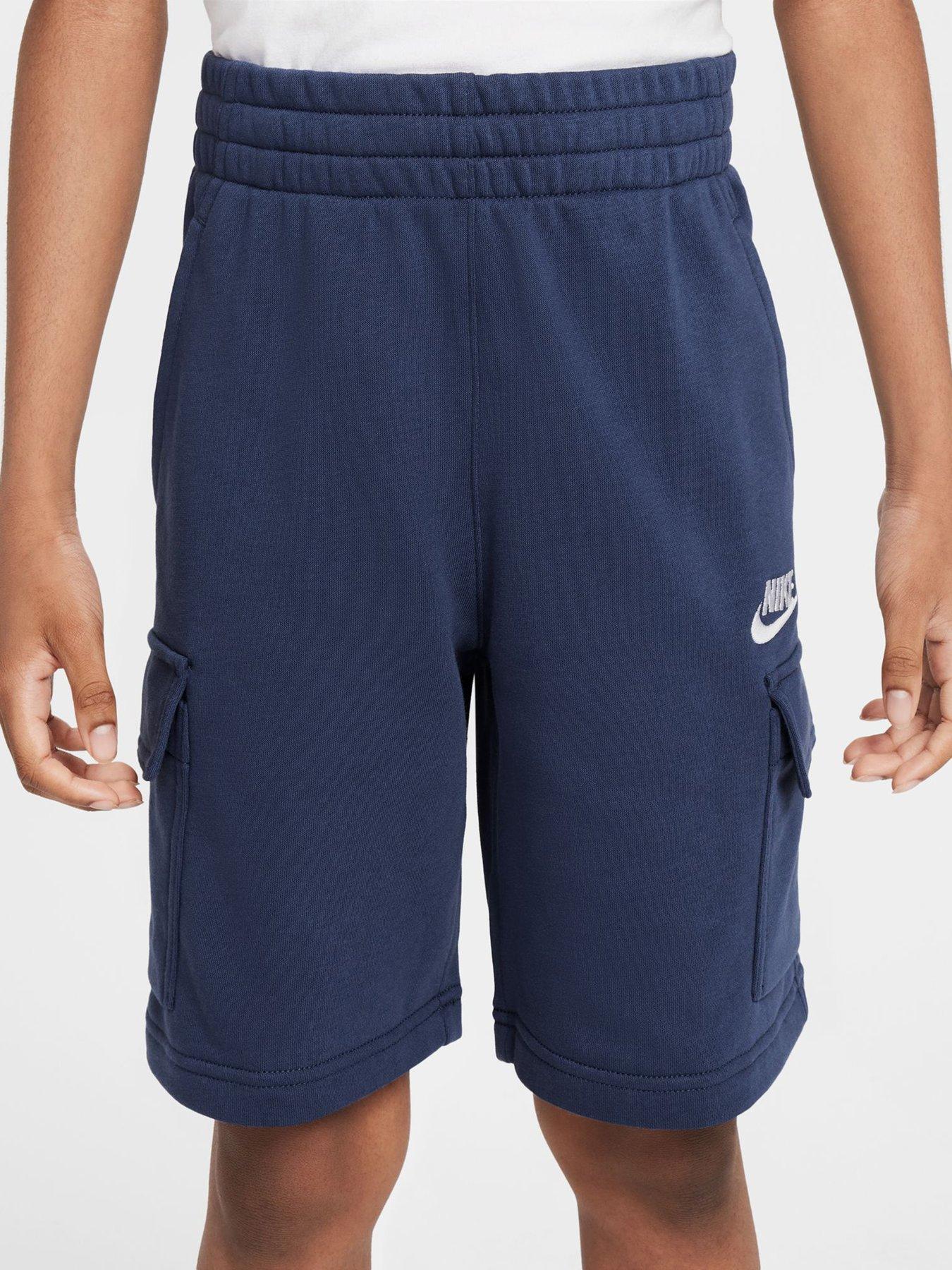 Nike Big Kids Sportswear Club French Terry Cargo Shorts - Blue