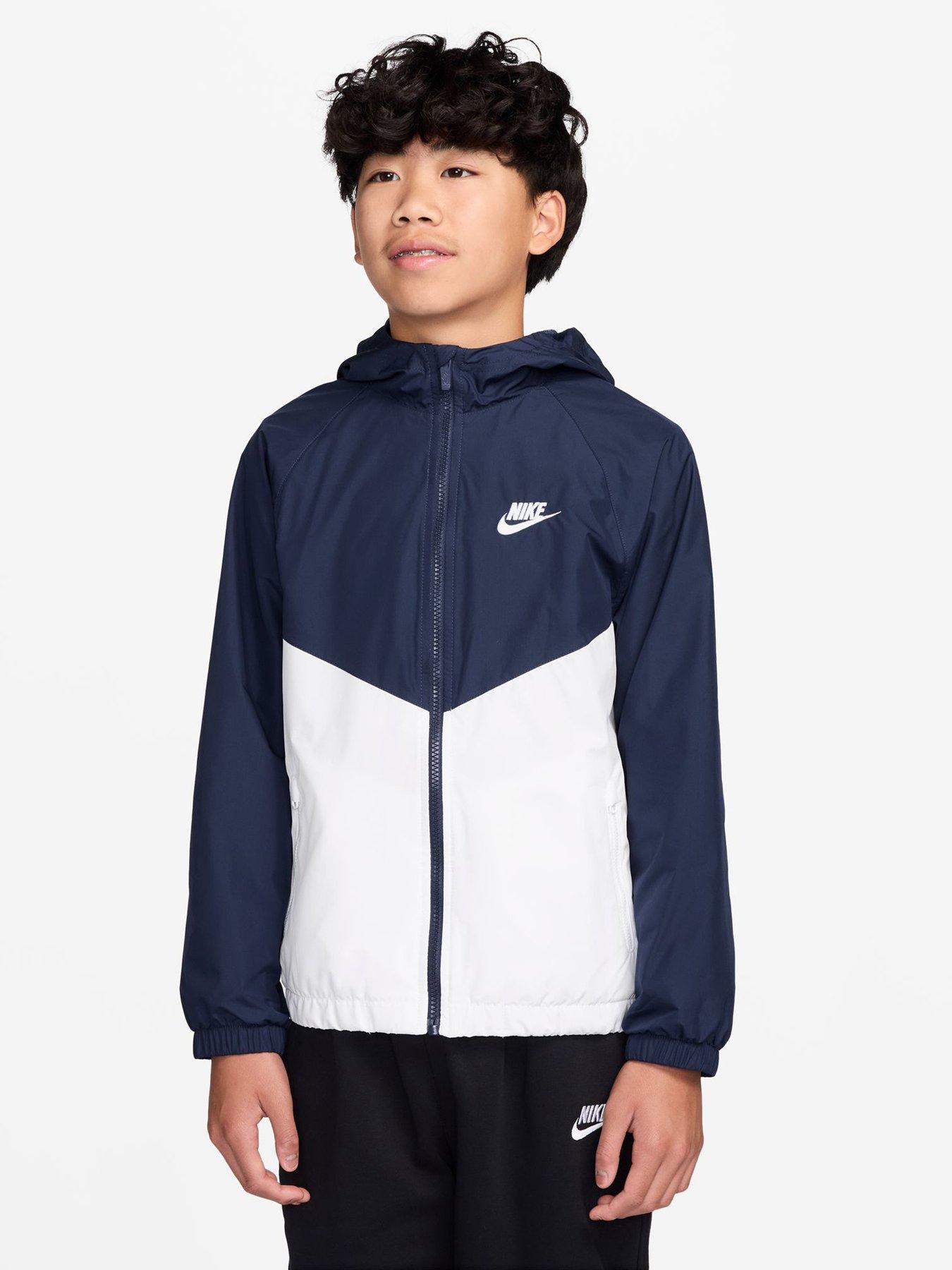 Nike Big Kids Sportswear Repel Hooded Jacket - Blue in Midnight Navy/White/White