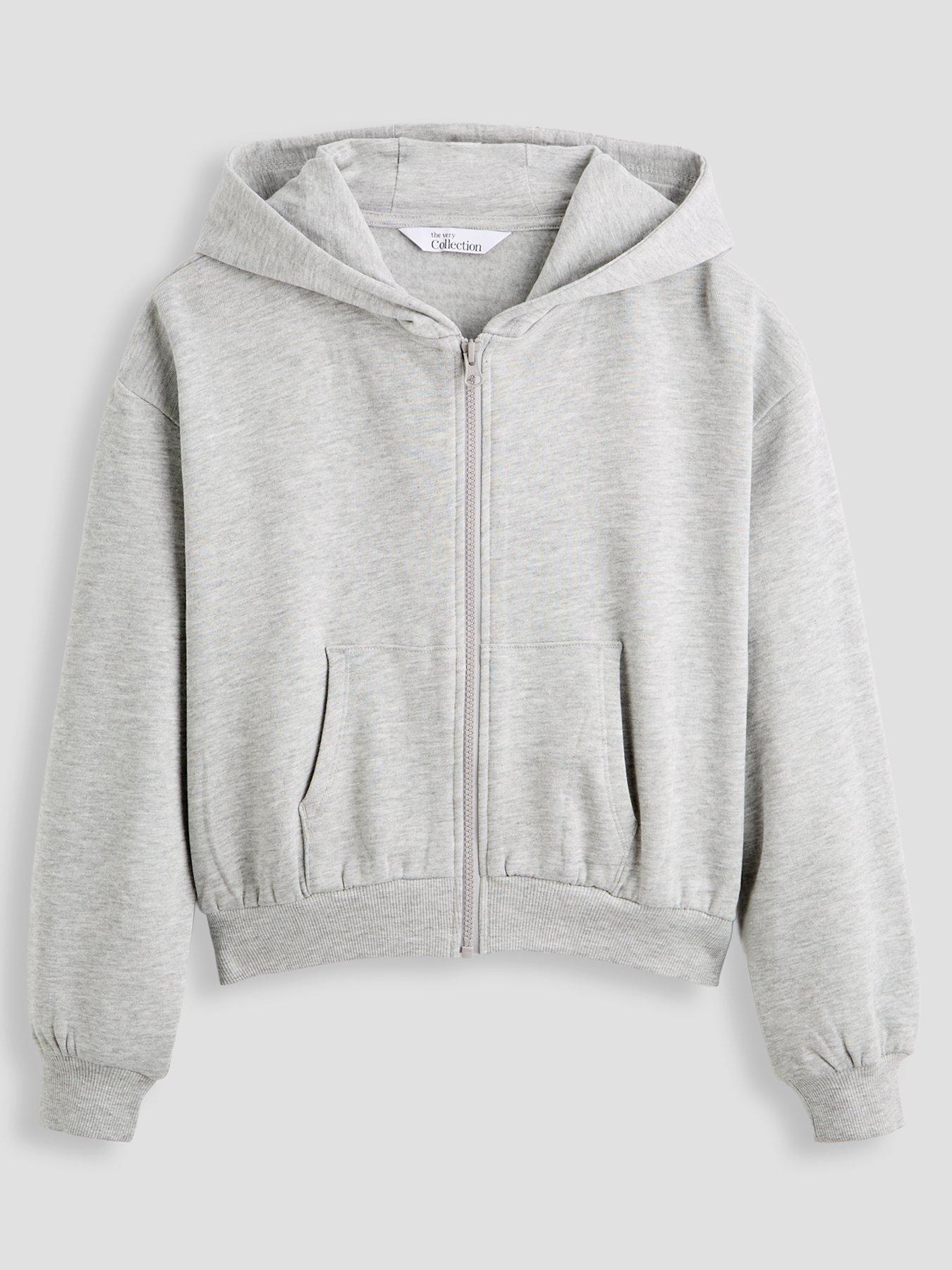 Image 1 of 4 of The Very Collection Girls Zip Up Basic Hoody - Grey Marl