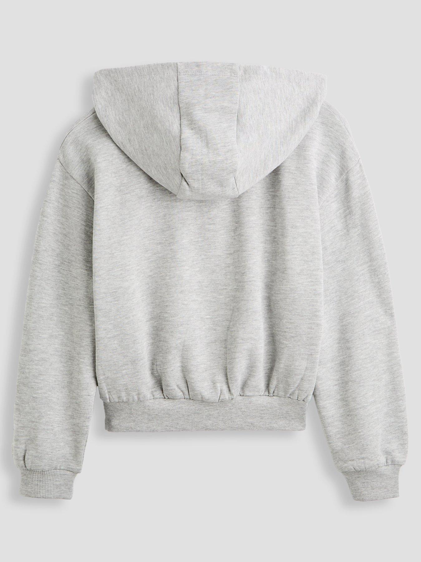 Image 2 of 4 of The Very Collection Girls Zip Up Basic Hoody - Grey Marl