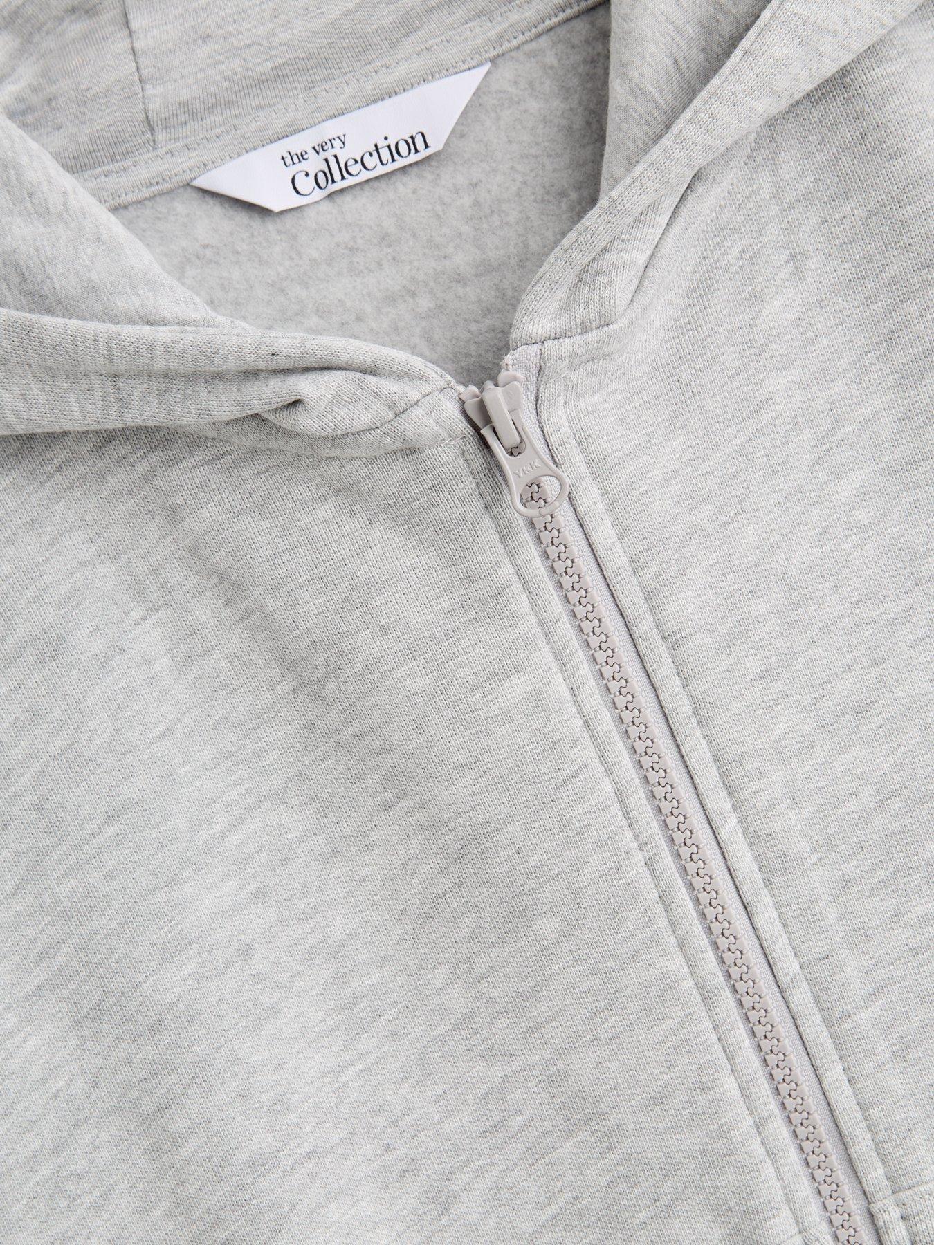 Image 3 of 4 of The Very Collection Girls Zip Up Basic Hoody - Grey Marl
