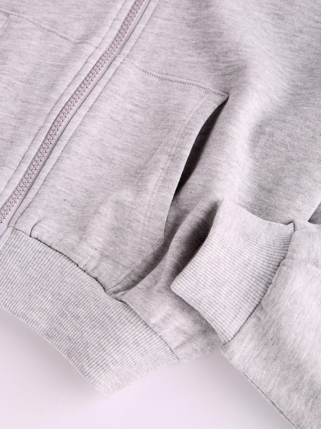 Image 4 of 4 of The Very Collection Girls Zip Up Basic Hoody - Grey Marl