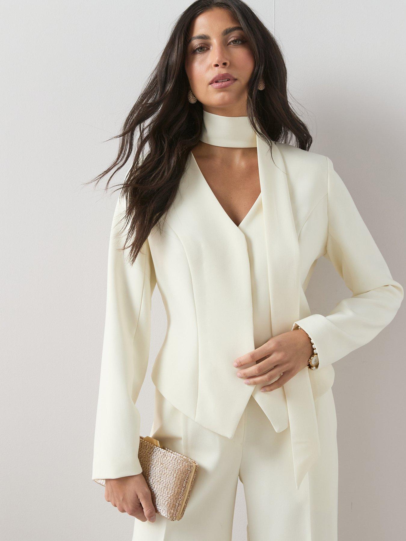 the-very-collection-scarf-co-ord-blazer-creamfront