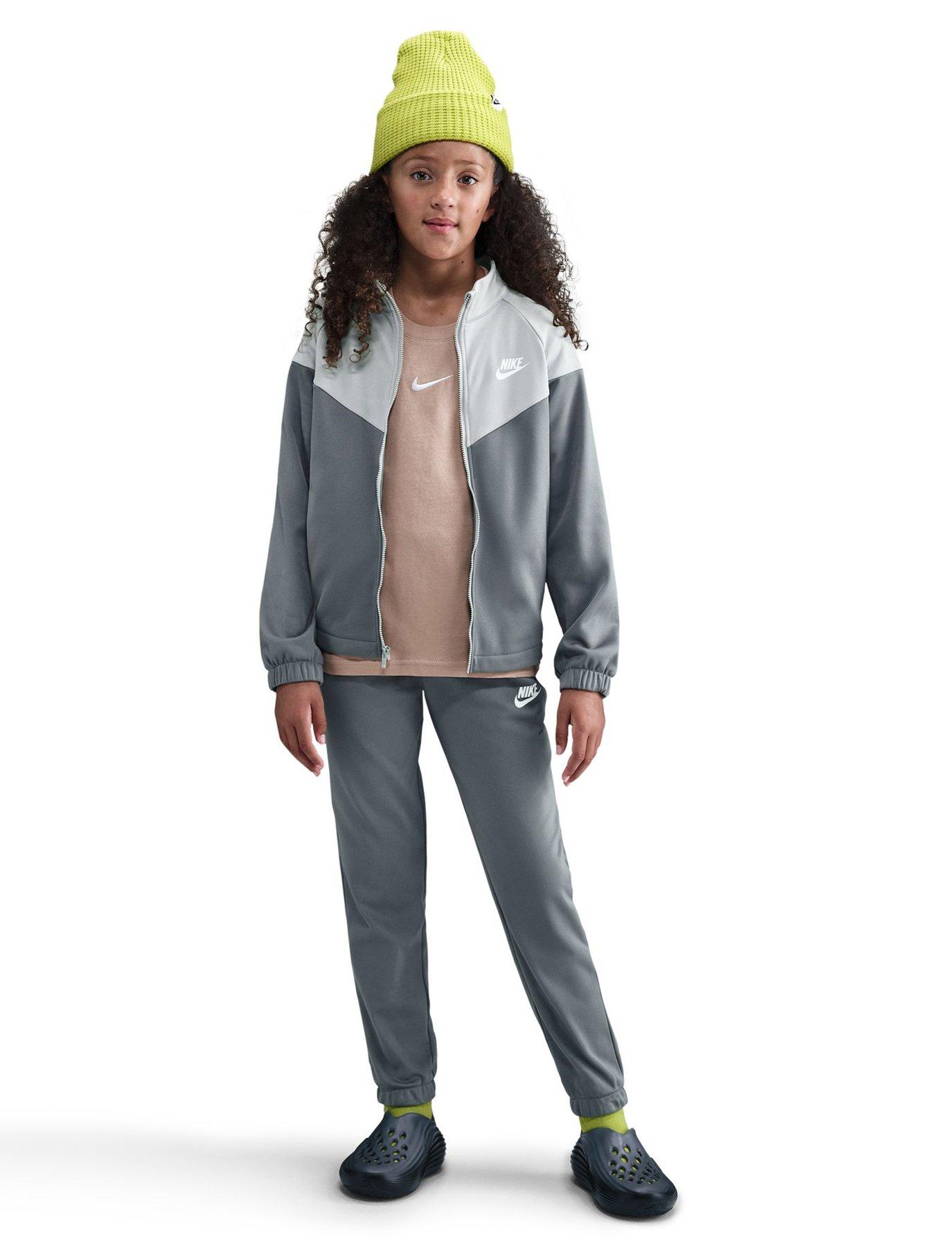 Nike Big Kids Sportswear Dri-Fit Tracksuit - Grey in Smoke Grey/Lt Smoke Grey/White
