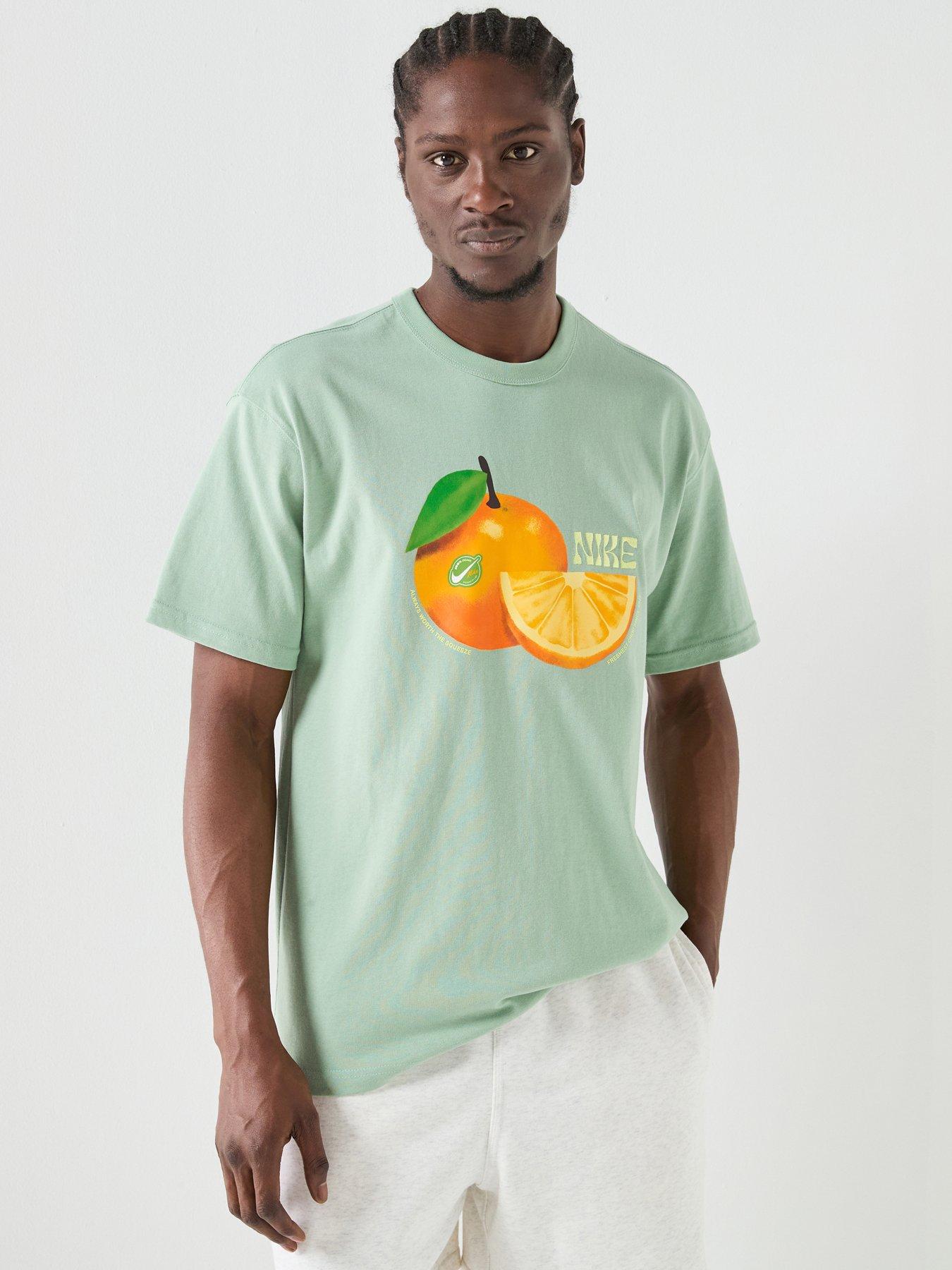 Nike Mens Sportswear Premium Orange Loose T-Shirt - Sage