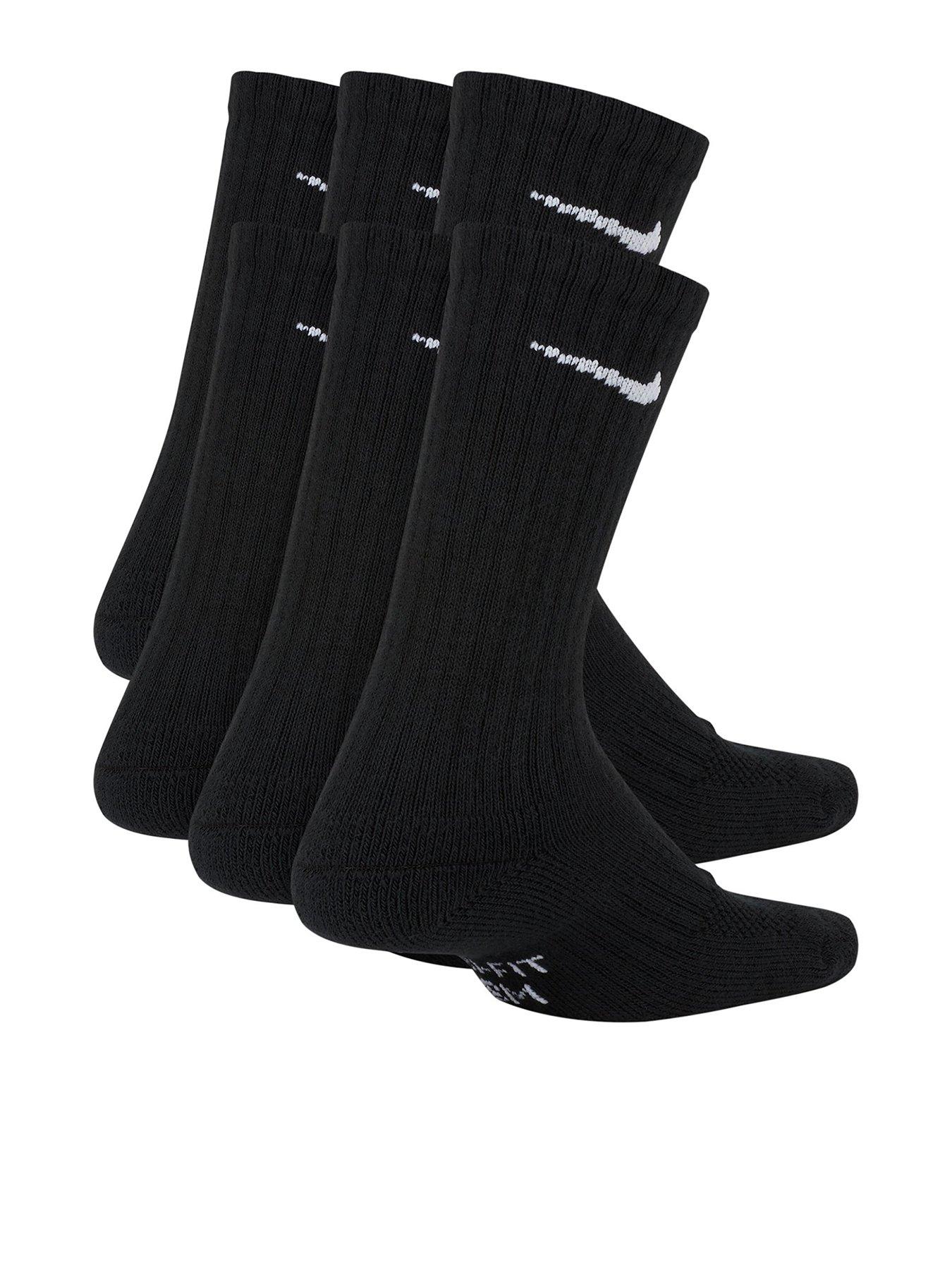 Nike Kids Everyday Cushioned Crew Socks 6 Pack - Black