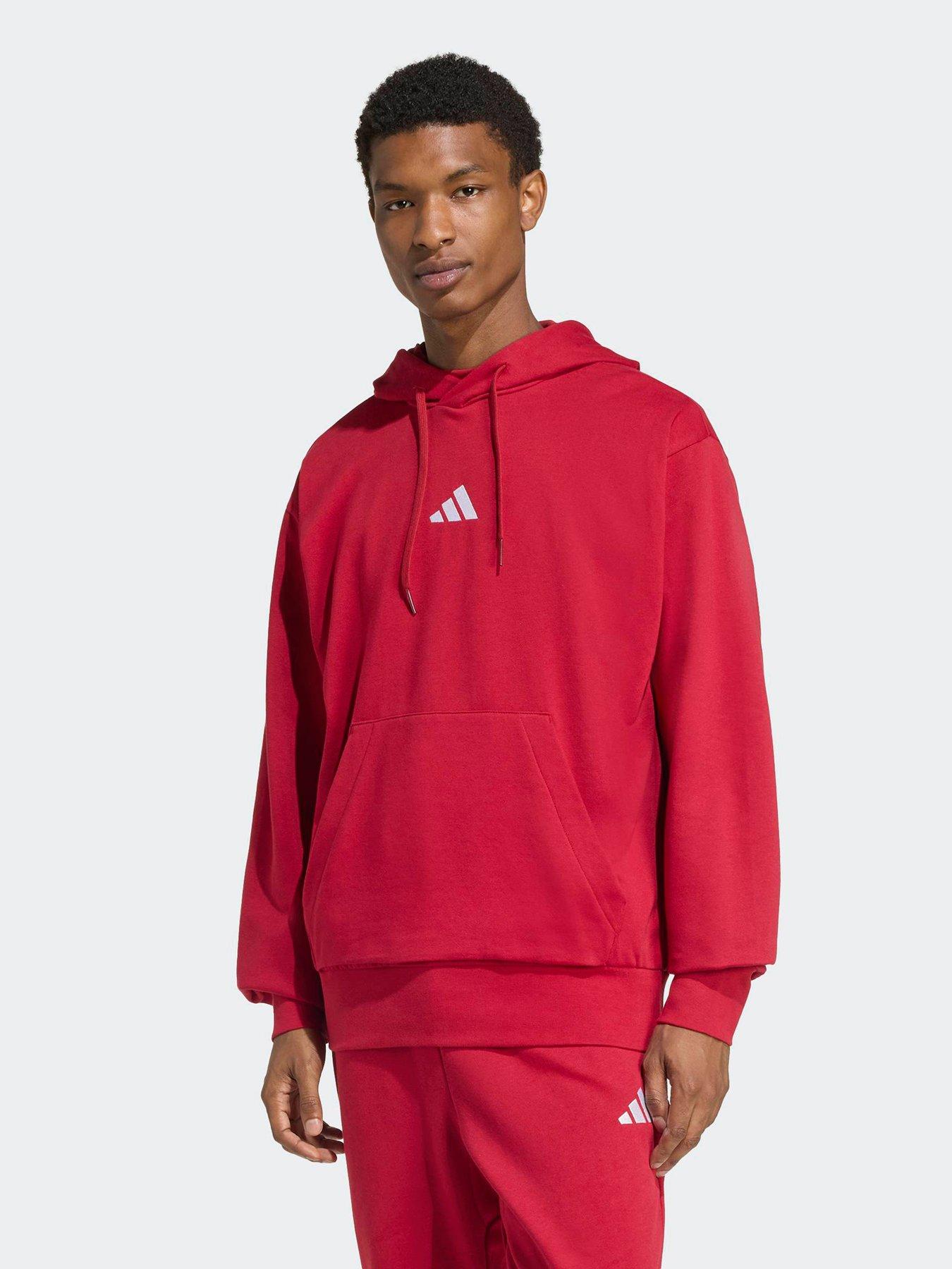 adidas Sportswear Men's Essentials Feelcozy Fleece Hoodie - Burgundy