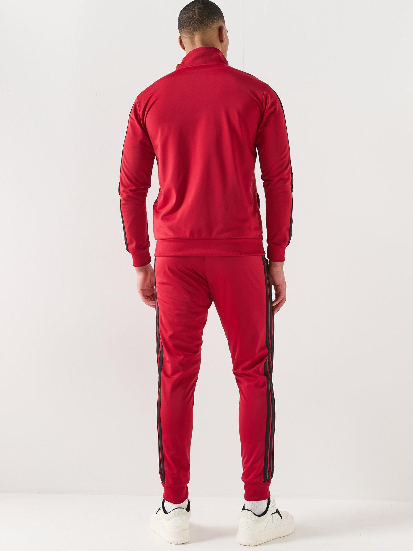 Image 2 of 7 of adidas Sportswear Men's 3 Stripes Tracksuit - Burgundy