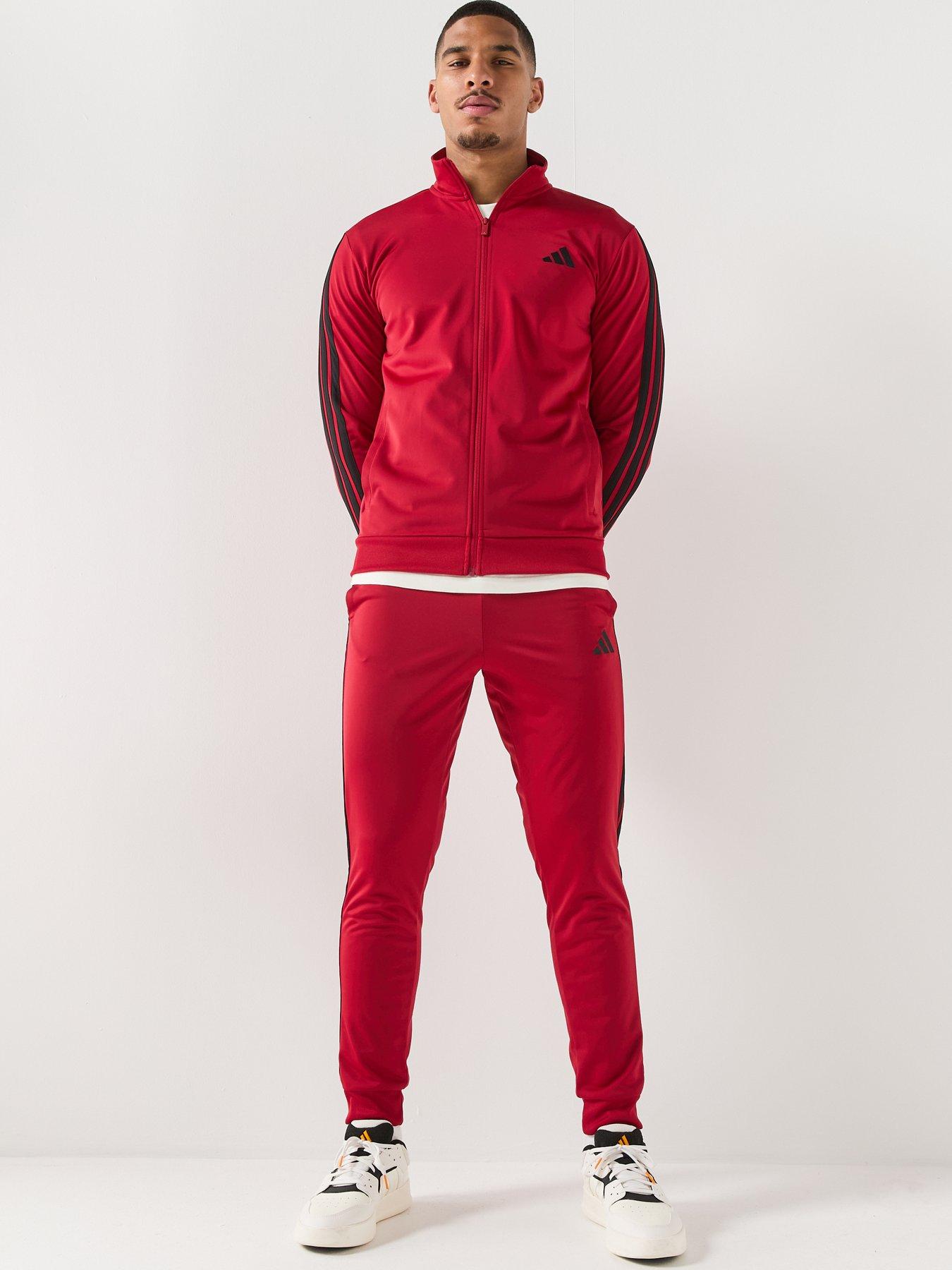 Image 3 of 7 of adidas Sportswear Men's 3 Stripes Tracksuit - Burgundy