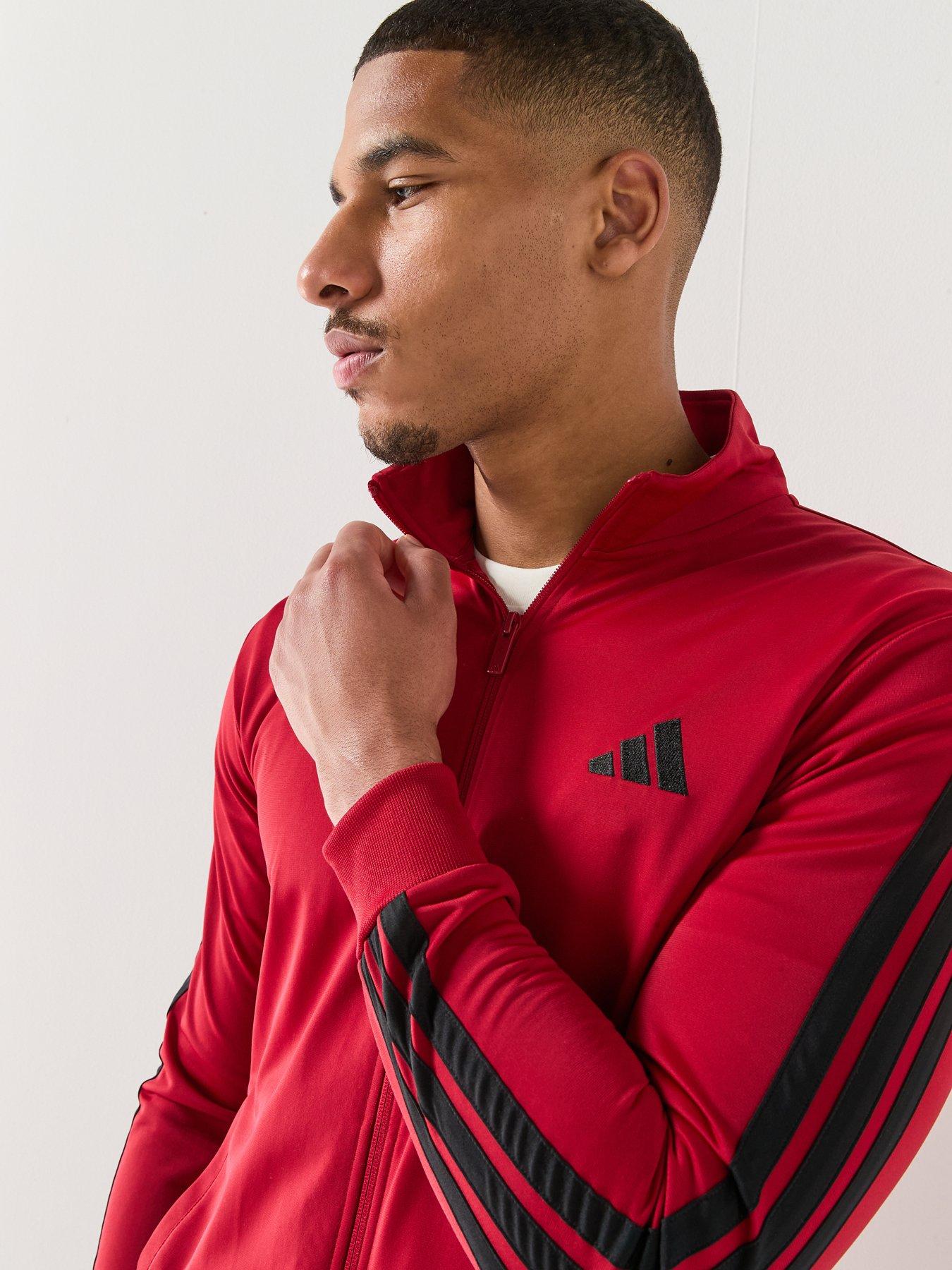 Image 5 of 7 of adidas Sportswear Men's 3 Stripes Tracksuit - Burgundy