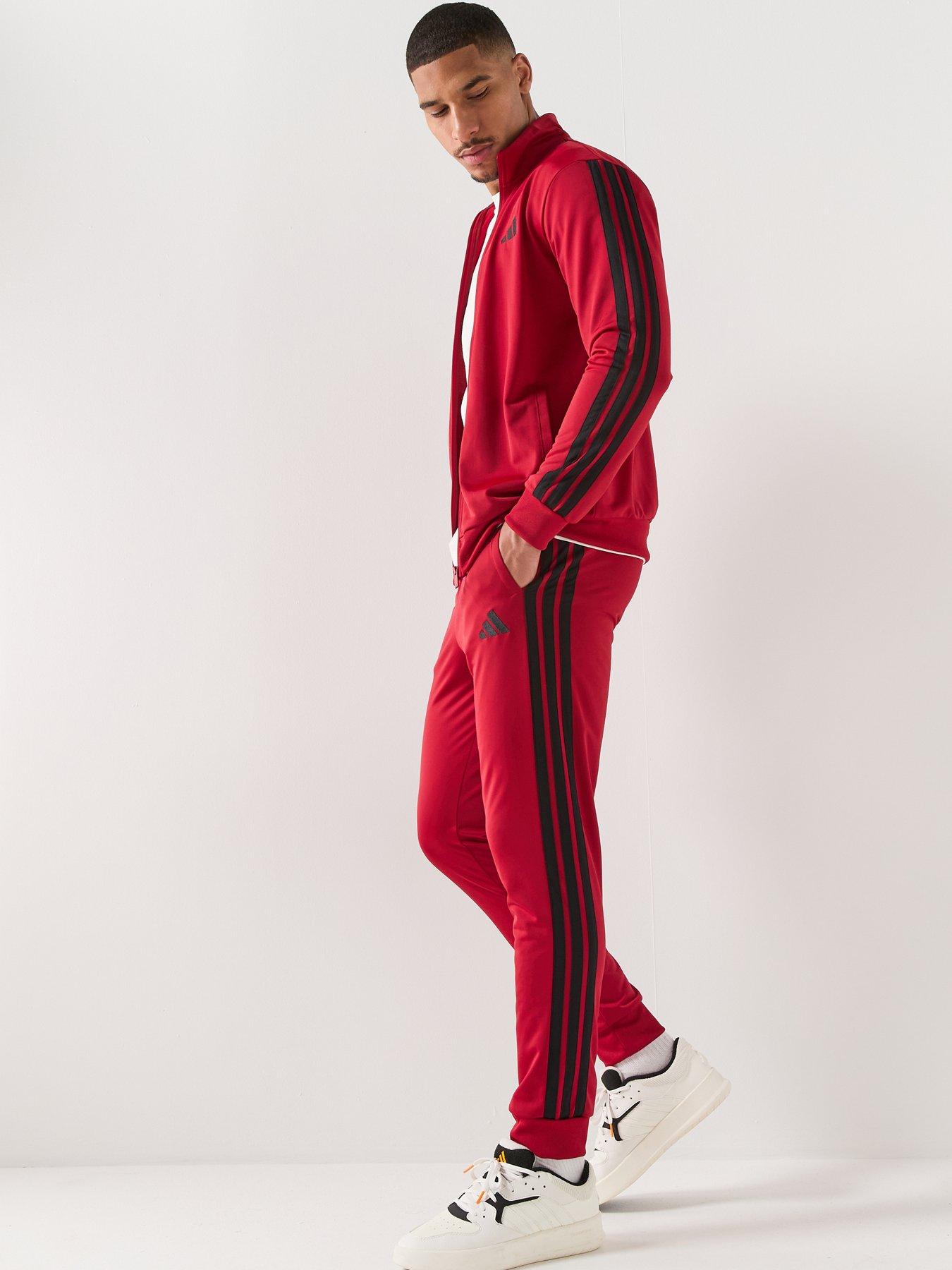 Image 6 of 7 of adidas Sportswear Men's 3 Stripes Tracksuit - Burgundy