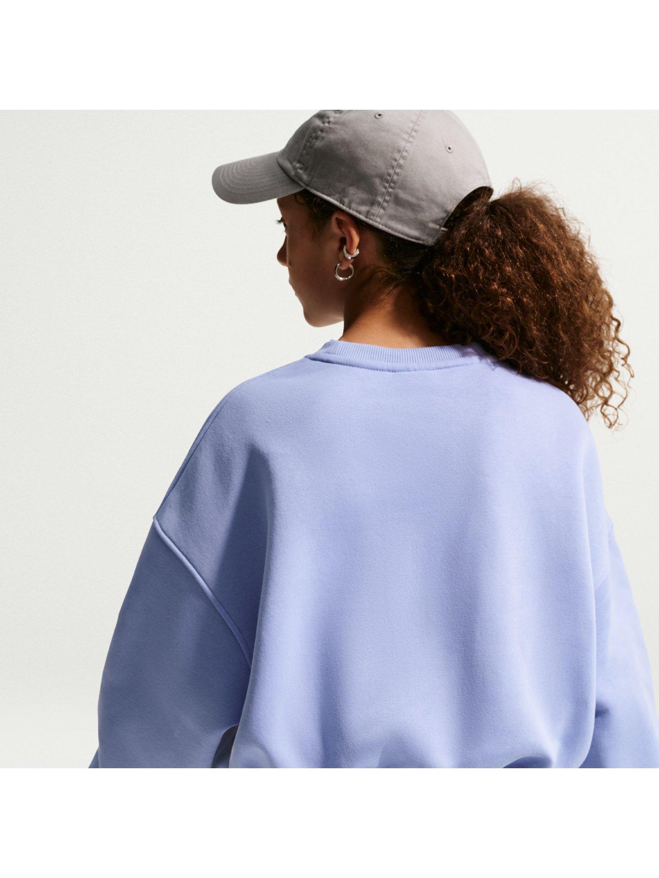 Image 4 of 5 of Nike Big Kids Girls Sportswear Club Boxy Graphic Crew Sweatshirt - Purple