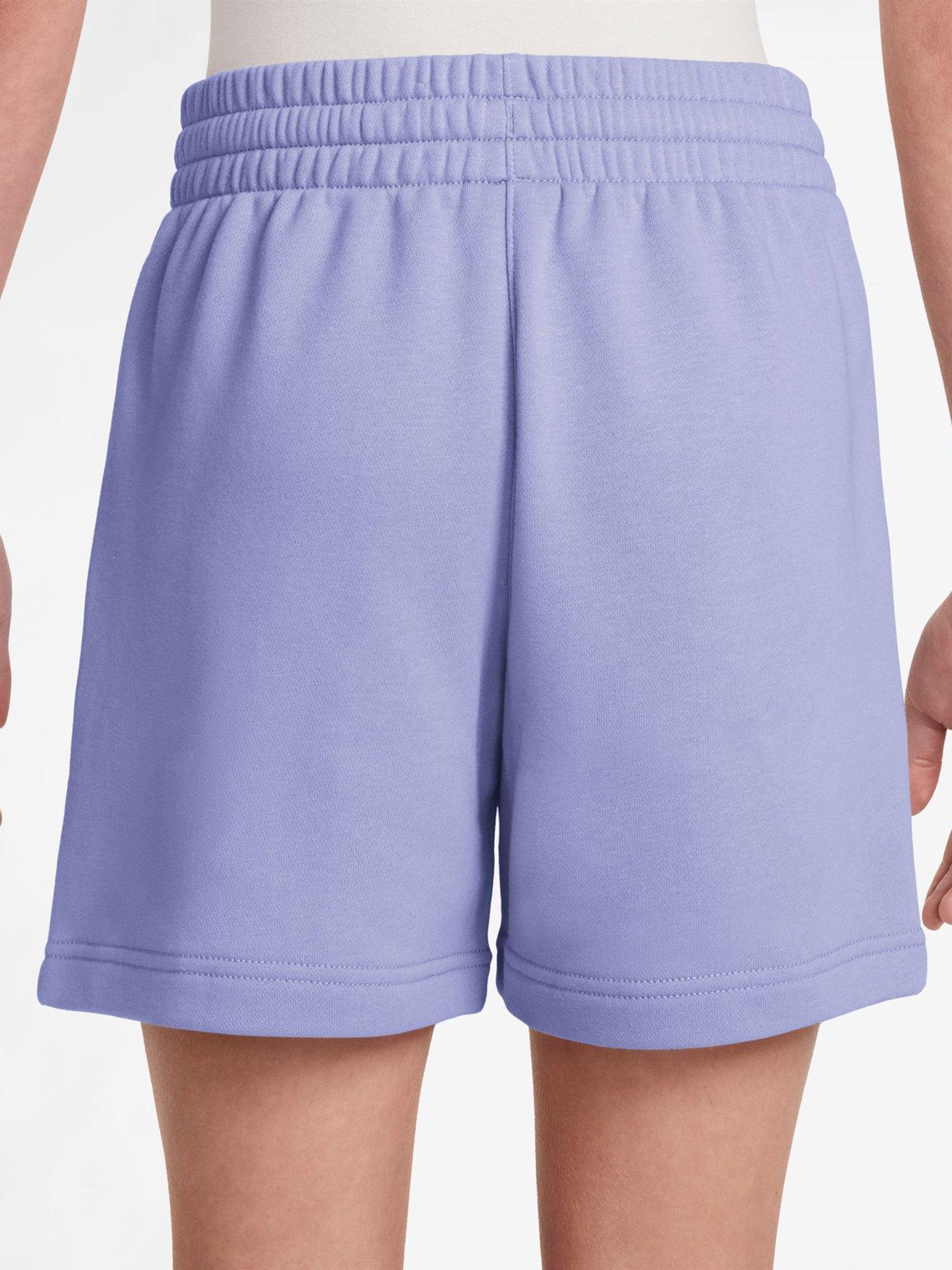 Image 2 of 4 of Nike Big Kids Girls Sportswear Club 5 Inch French Terry Shorts - Purple