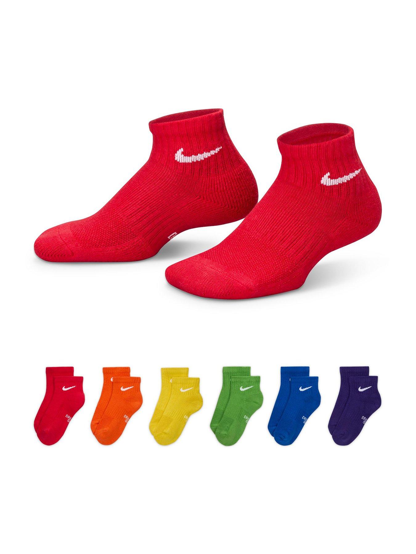 Nike Kids Everyday Cushioned Ankle Socks 6 Pack - Red