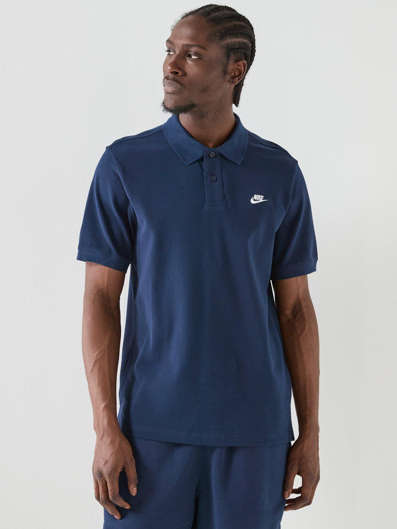 Nike Mens Club Short Sleeve Pique Polo Shirt - Navy