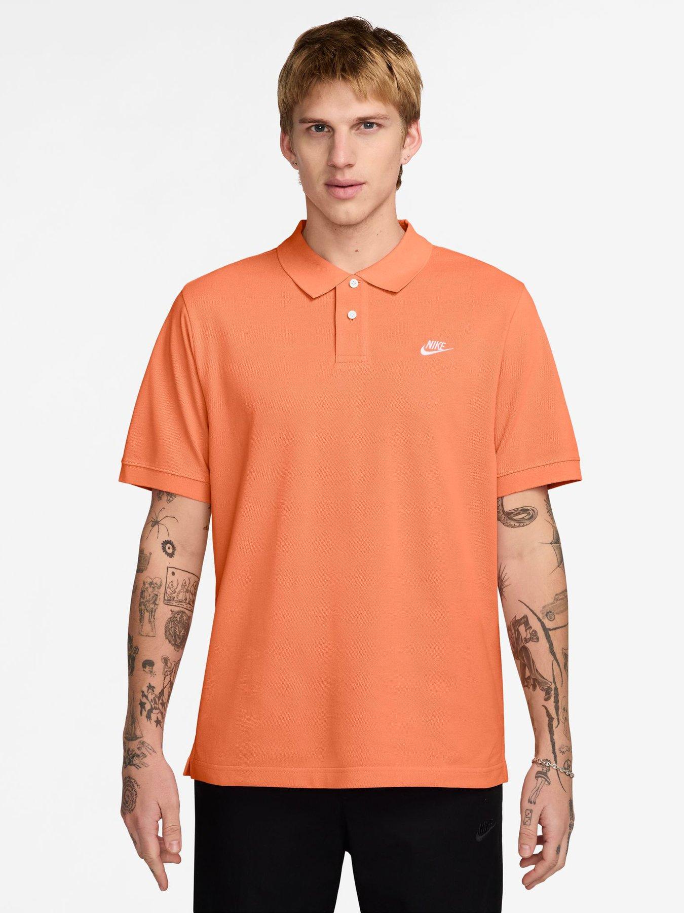 Nike Mens Club Short Sleeve Pique Polo Shirt - Orange