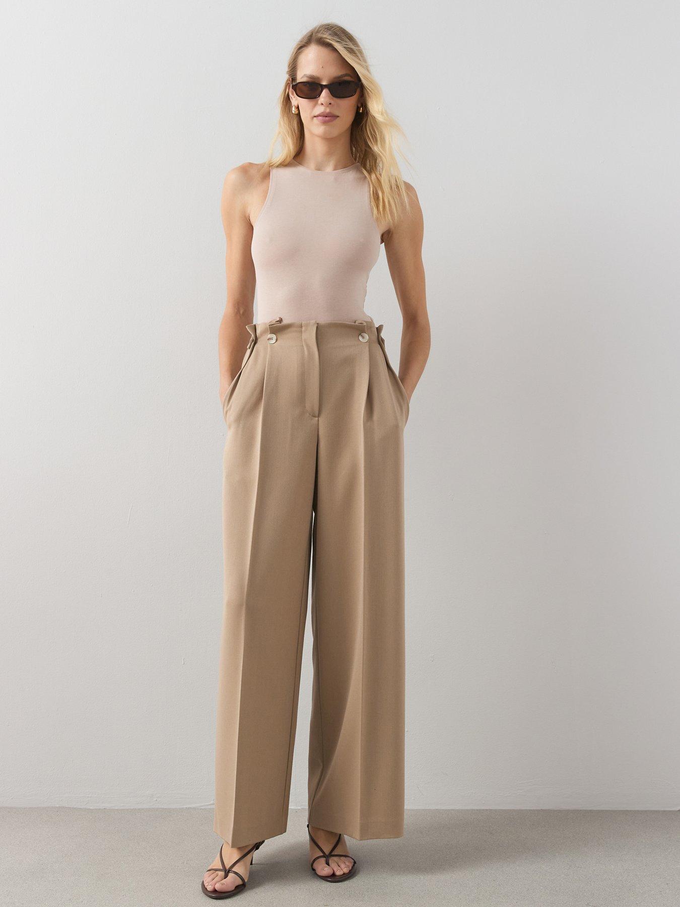 the-very-collection-pleat-front-wide-trouser-beigefront