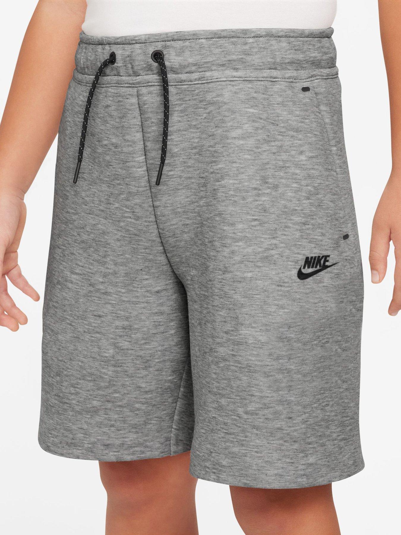 Image 1 of 7 of Nike Big Kids Tech Fleece Boys Shorts - Grey