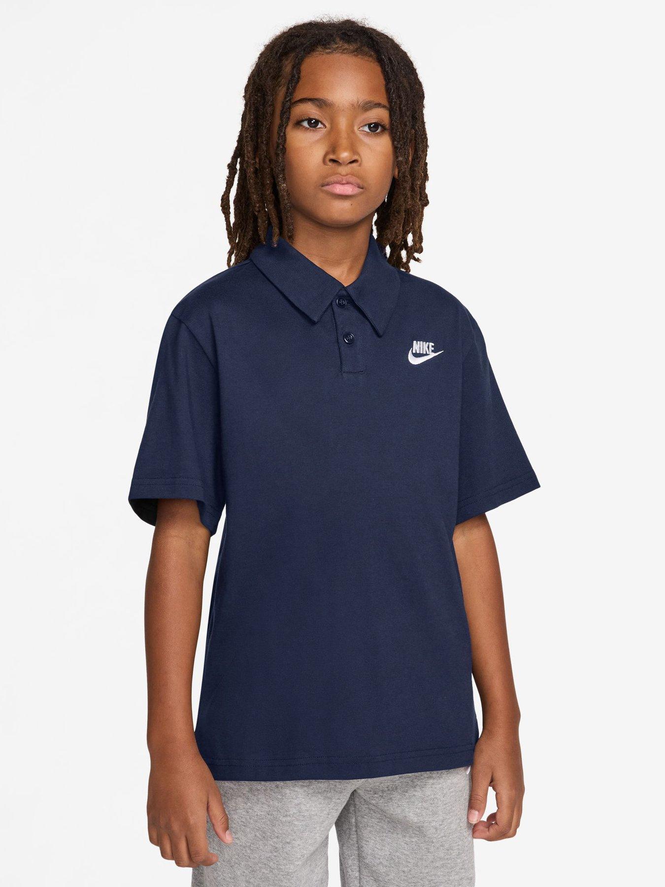 Nike Big Kids Sportswear Club Short Sleeve Knit Polo Shirt - Navy