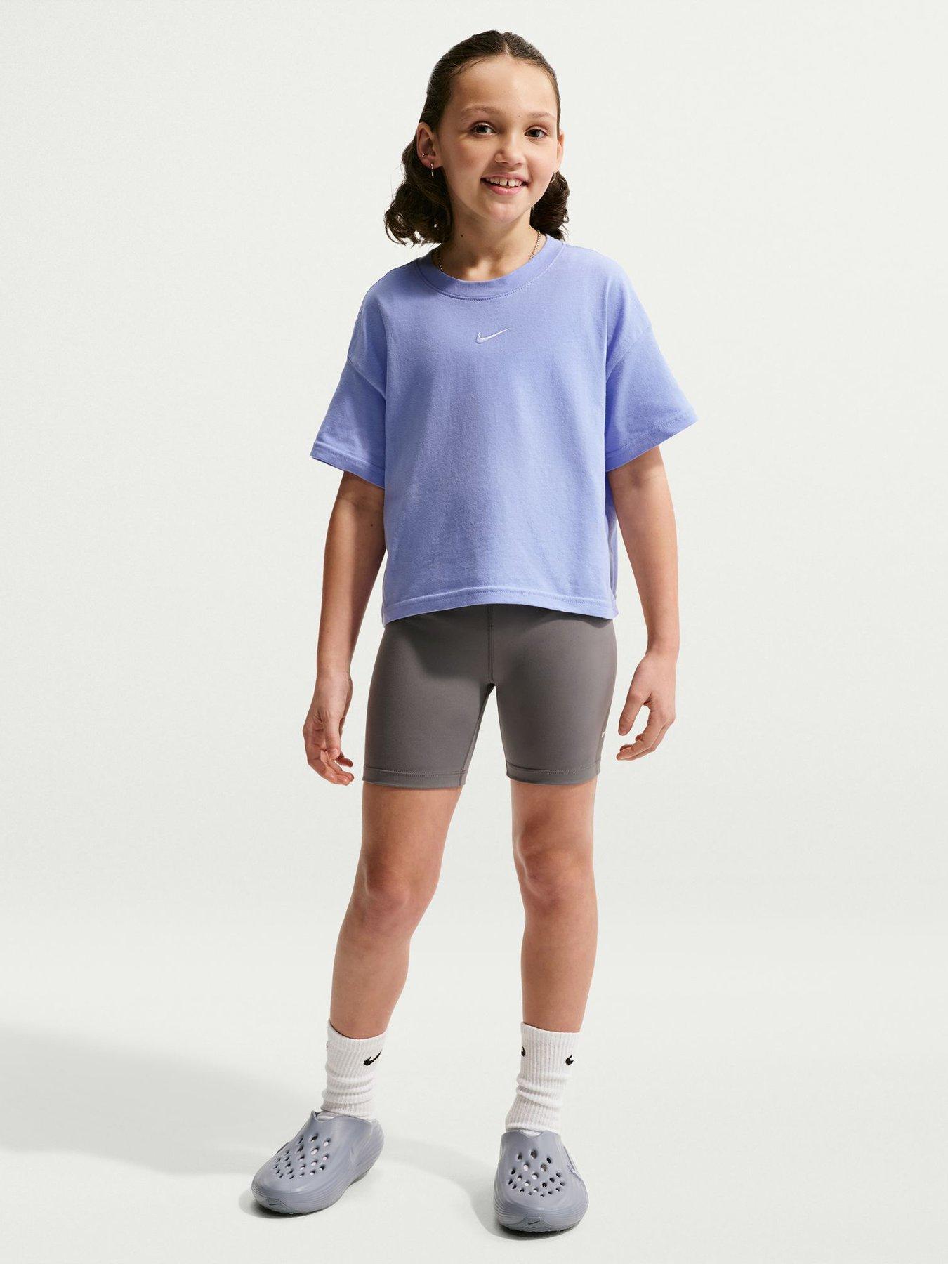 Nike Big Kids Girls Sportswear Boxy Essential T-Shirt - Purple