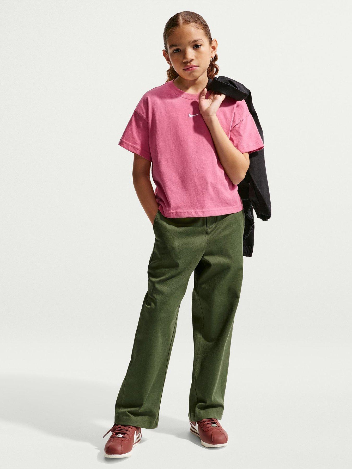 Nike Big Kids Girls Sportswear Boxy Essential T-Shirt - Pink