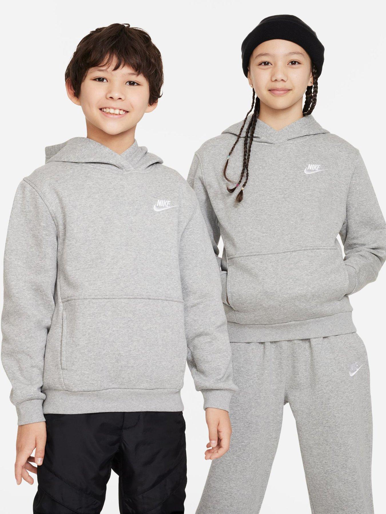 Image 1 of 7 of Nike Big Kids Sportswear Club Pullover Hoodie - Grey